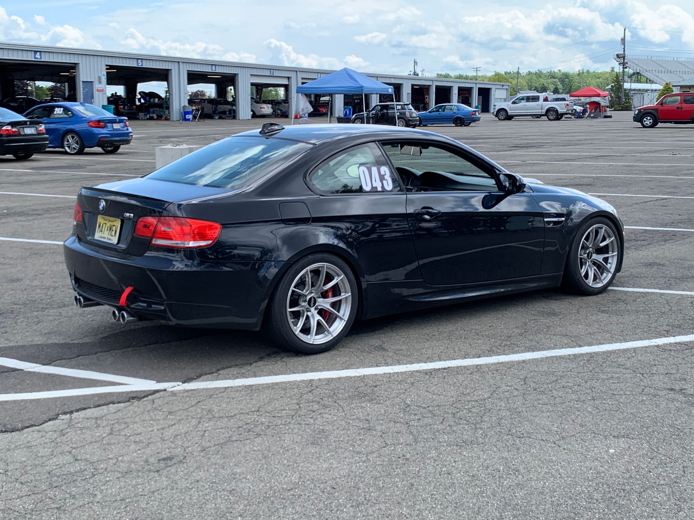 Black BMW E92 Coupe M3 with 18" VS-5RS Apex wheels in Brushed Clear