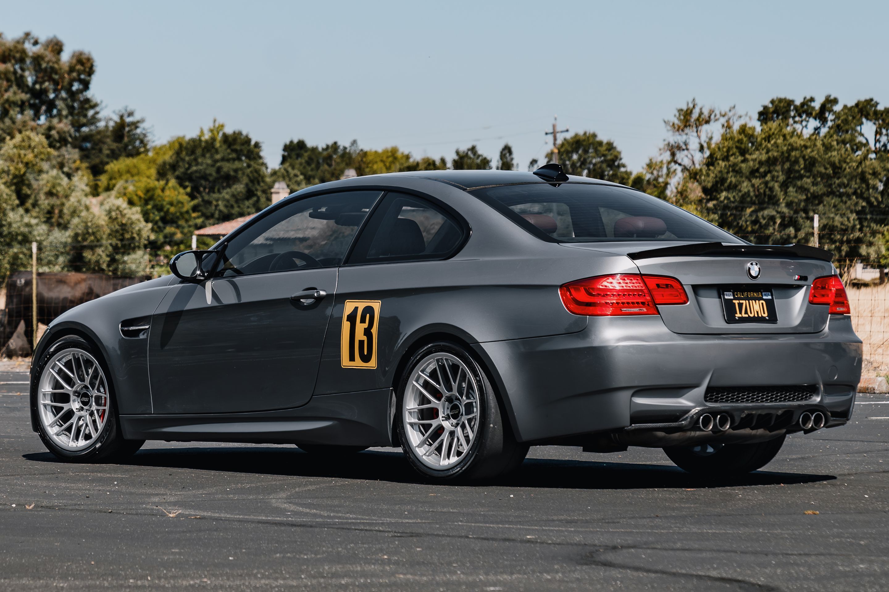 Grey BMW E92 Coupe M3 with 18" ARC-8RT Apex wheels in Race Silver