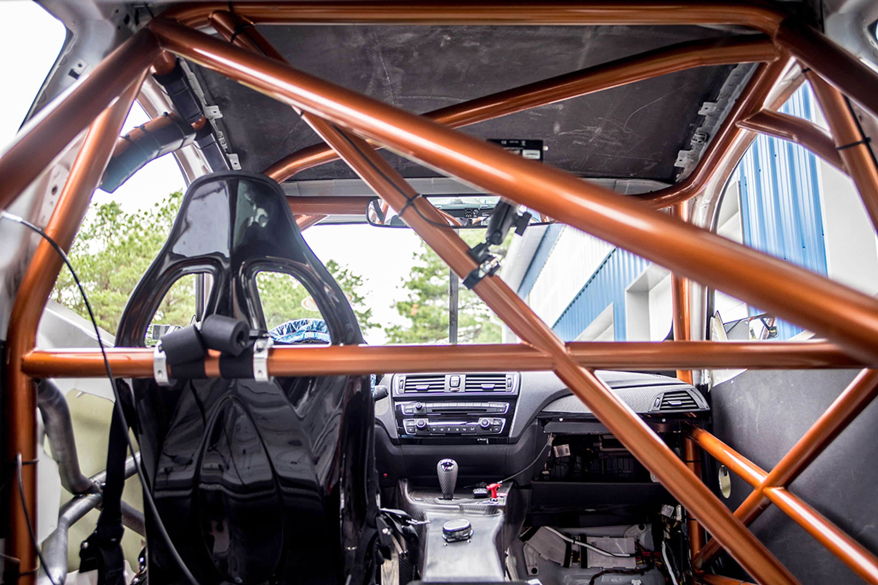 White BMW F87 M2 with 18" FL-5 Apex wheels in Satin Black