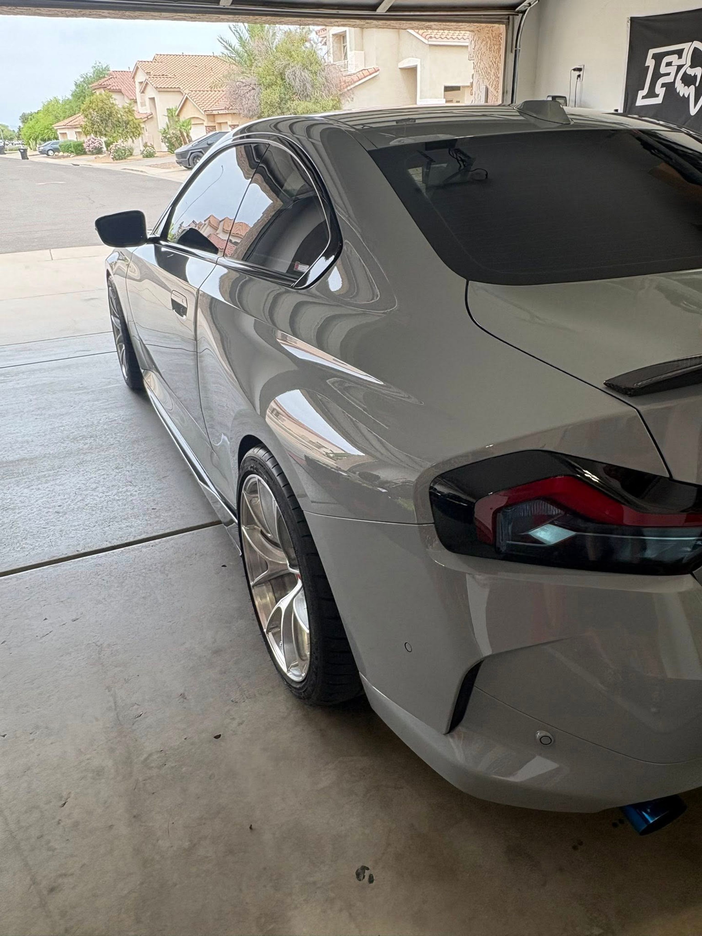 Grey BMW G42 2 Series with 19" VS-5RS Apex wheels in Brushed Clear