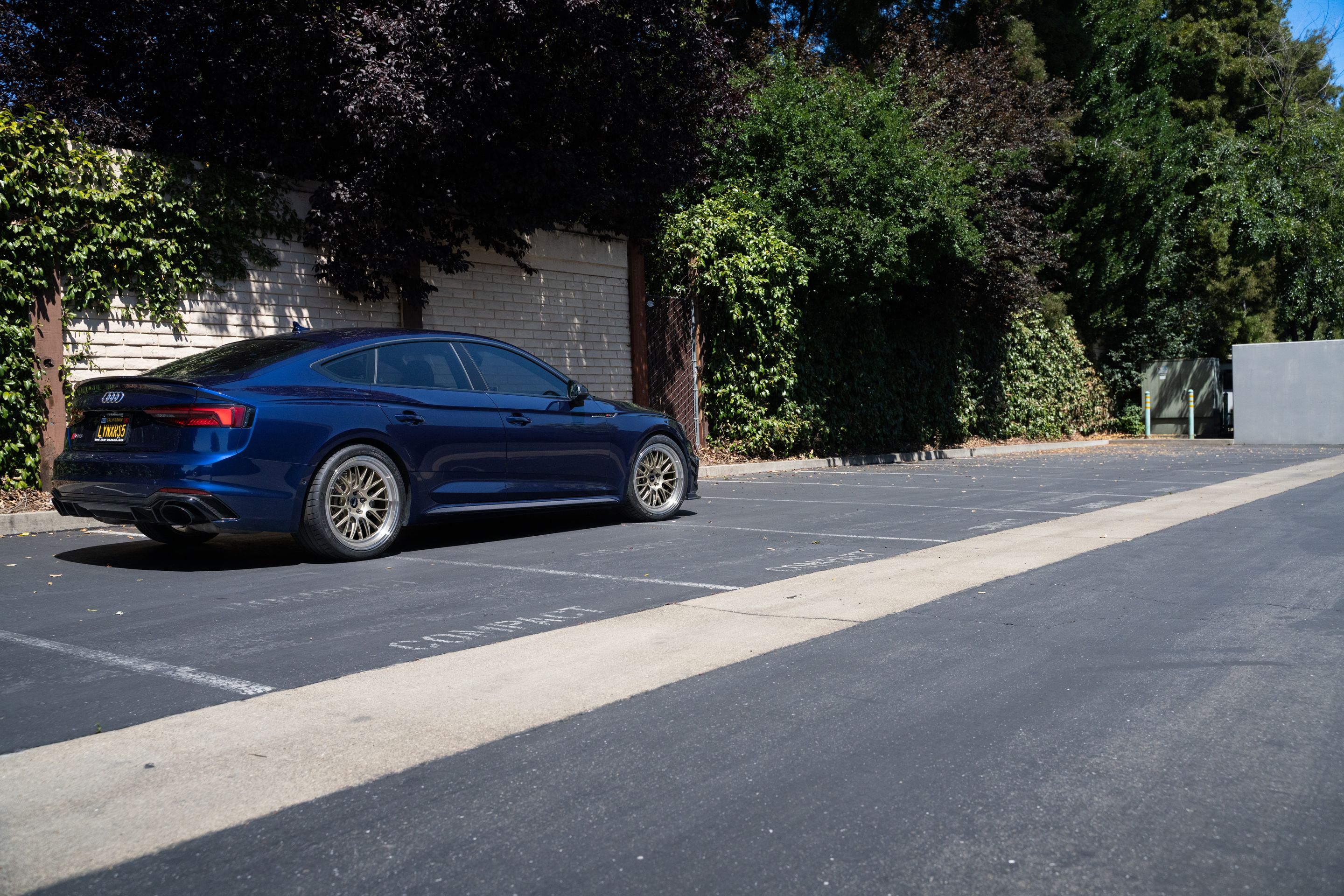 Blue Audi B9 RS 5 Sportback with 19" ML-10RT Apex wheels in Machined Lip Gloss Motorsport Gold