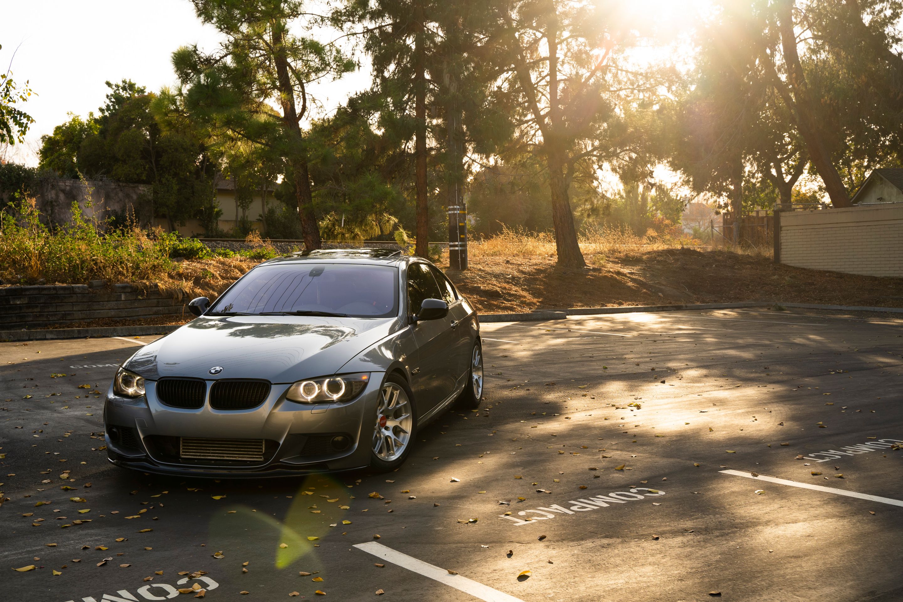 Grey BMW E92 Coupe 3 Series with 17" EC-7R Apex wheels in Brushed Clear
