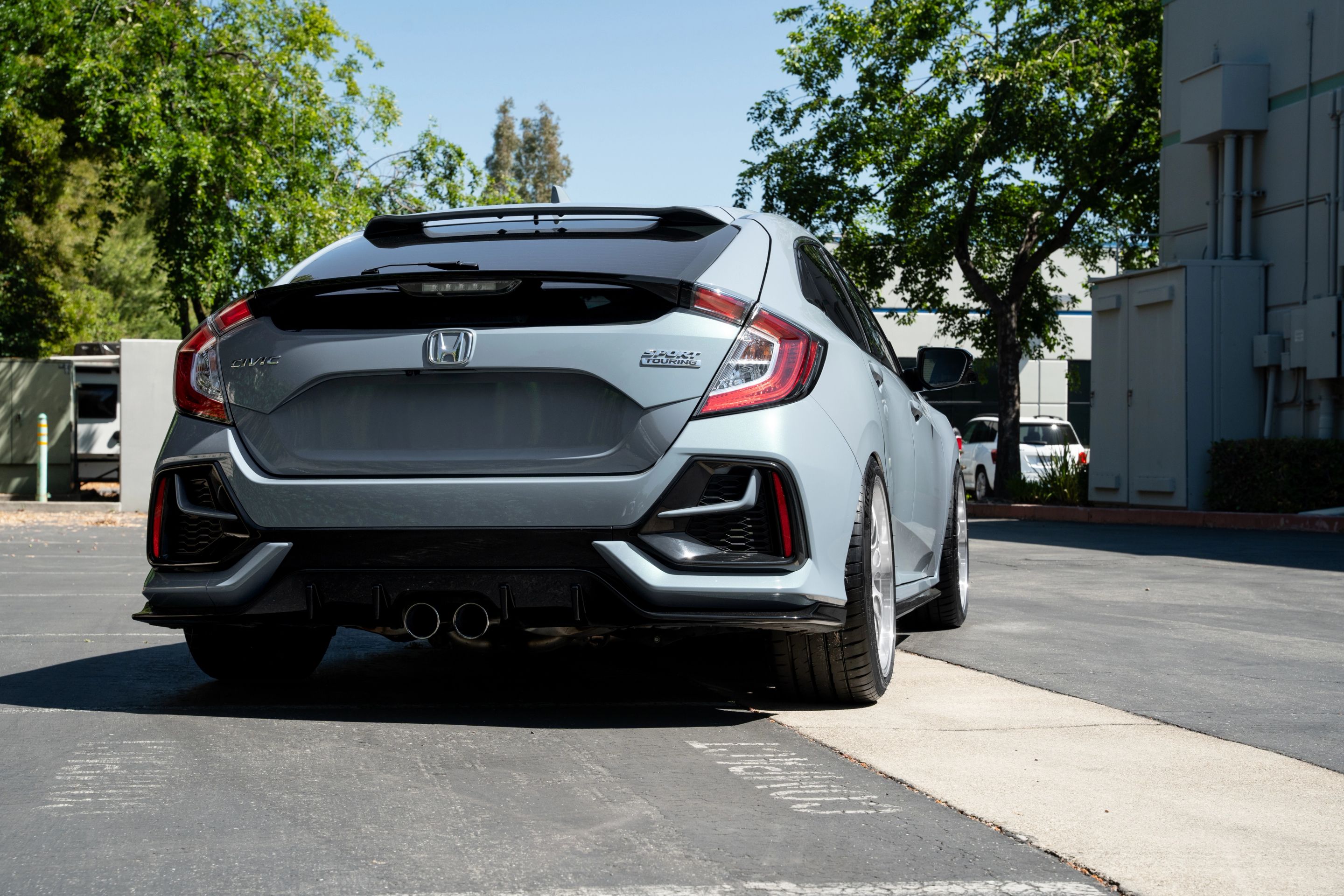 Grey Honda 10th Gen Civic with 19" ML-10RT Apex wheels in Machined Lip Brushed Clear