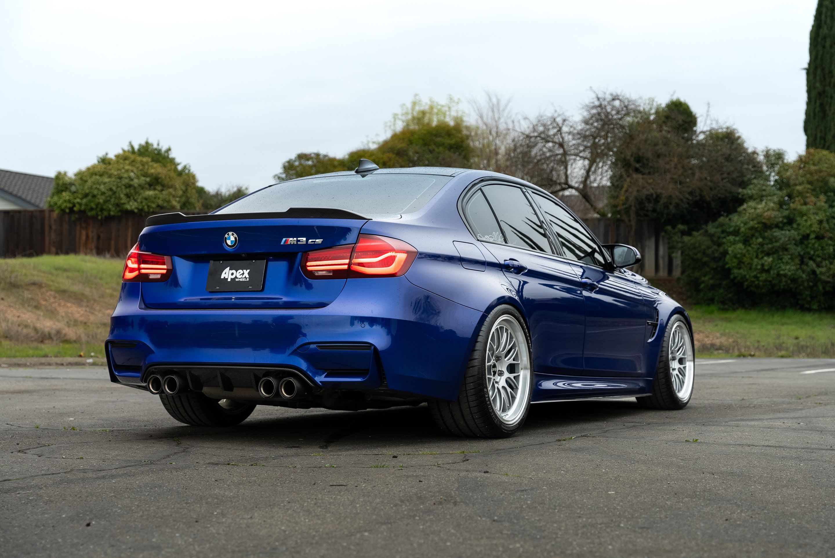 Blue BMW F80 M3 with 19" ML-10RT Apex wheels in Machined Lip Race Silver