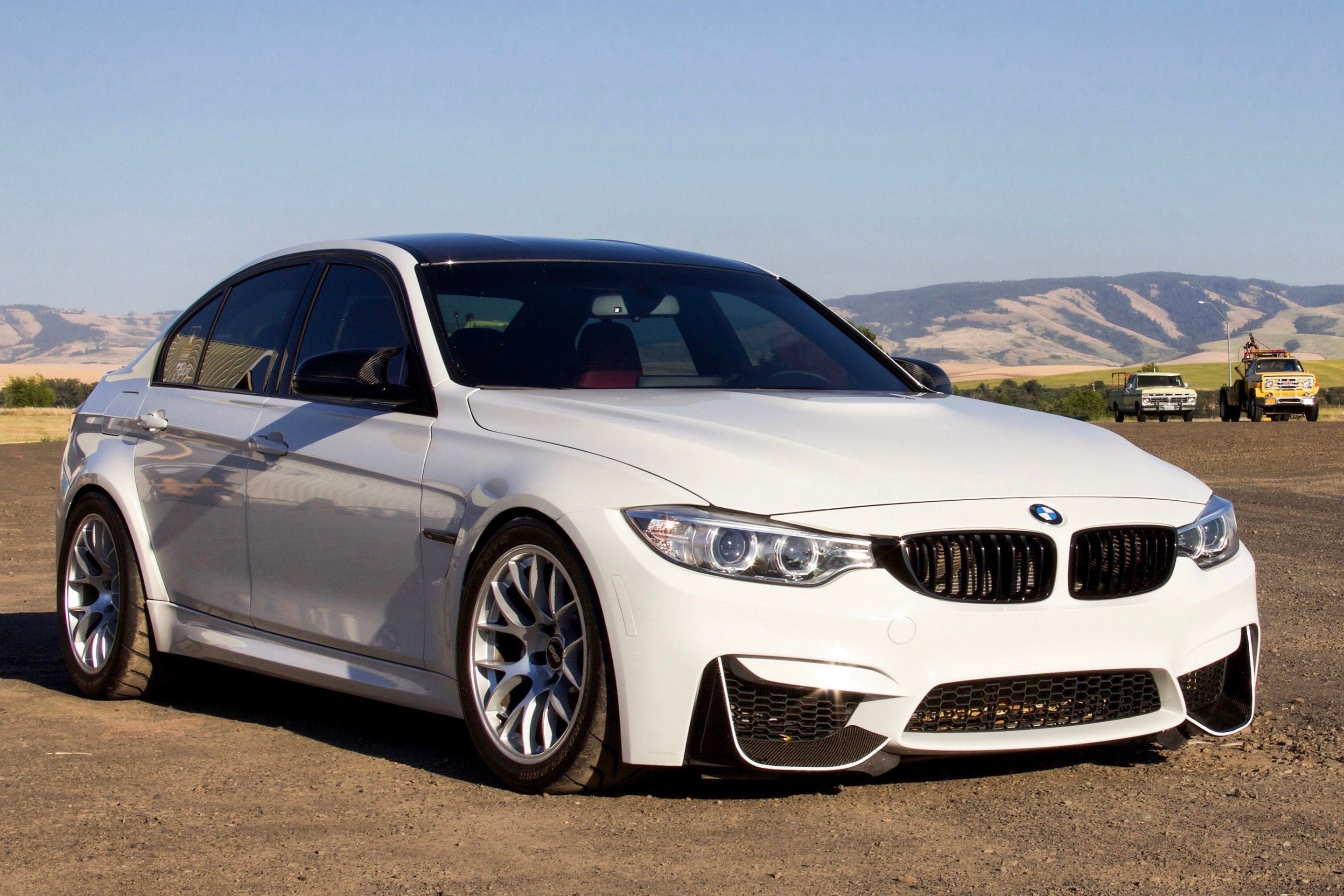 White BMW F80 M3 with 18" EC-7 Apex wheels in Race Silver