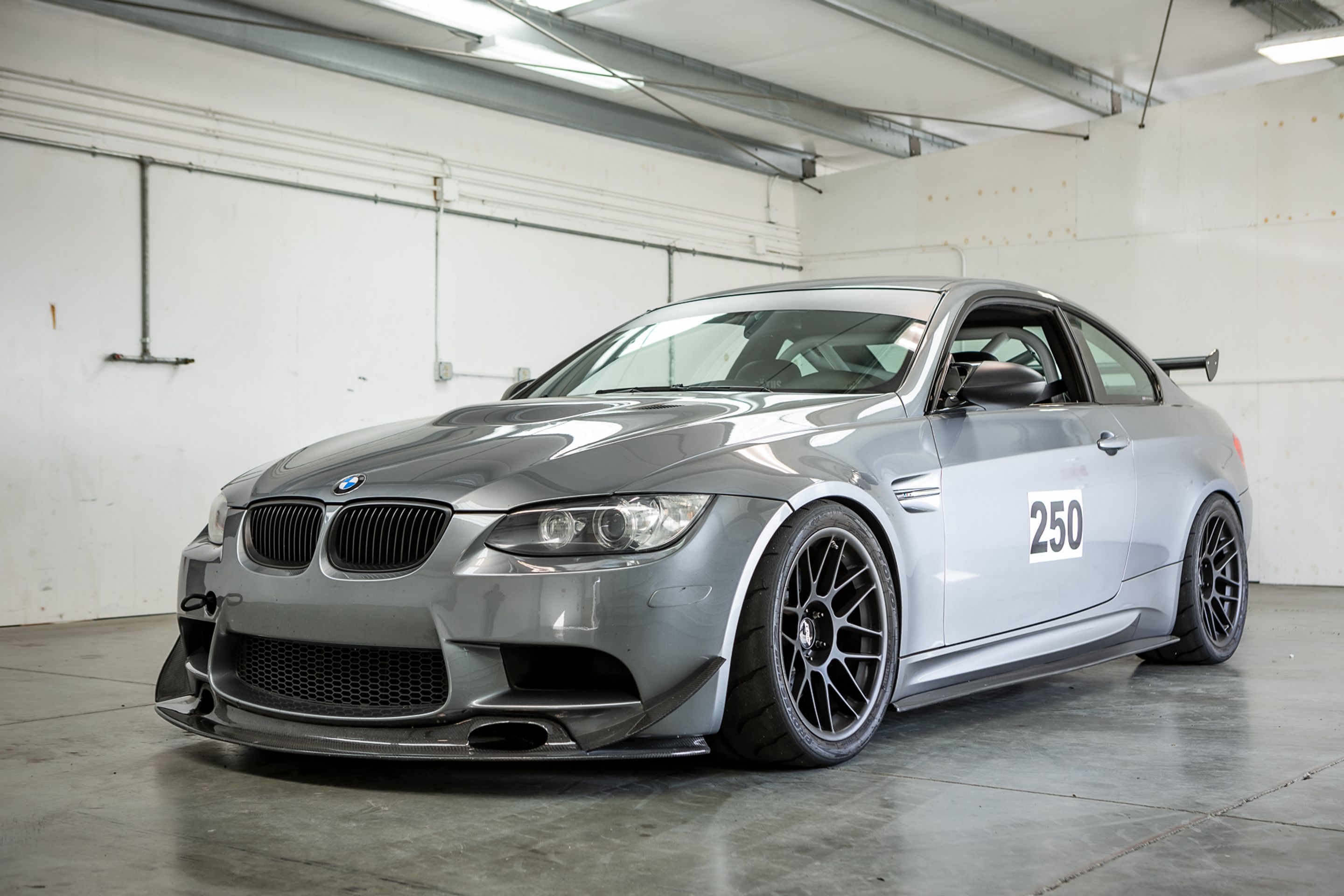 Grey BMW E92 Coupe M3 with 18" ARC-8 Apex wheels in Satin Black