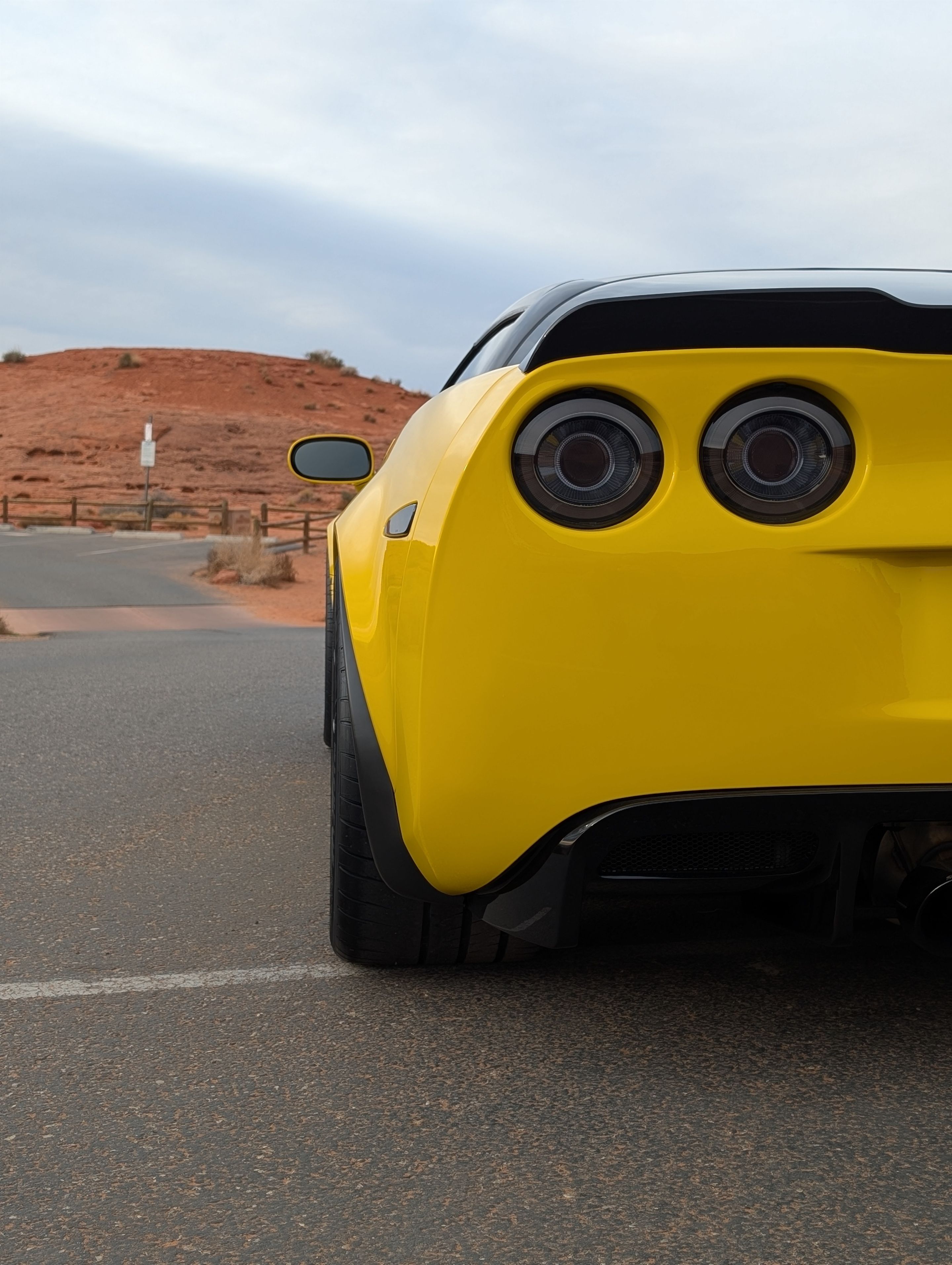 Yellow Chevrolet C6 Corvette Z06 with 19" VS-5RS Apex wheels in Satin Black