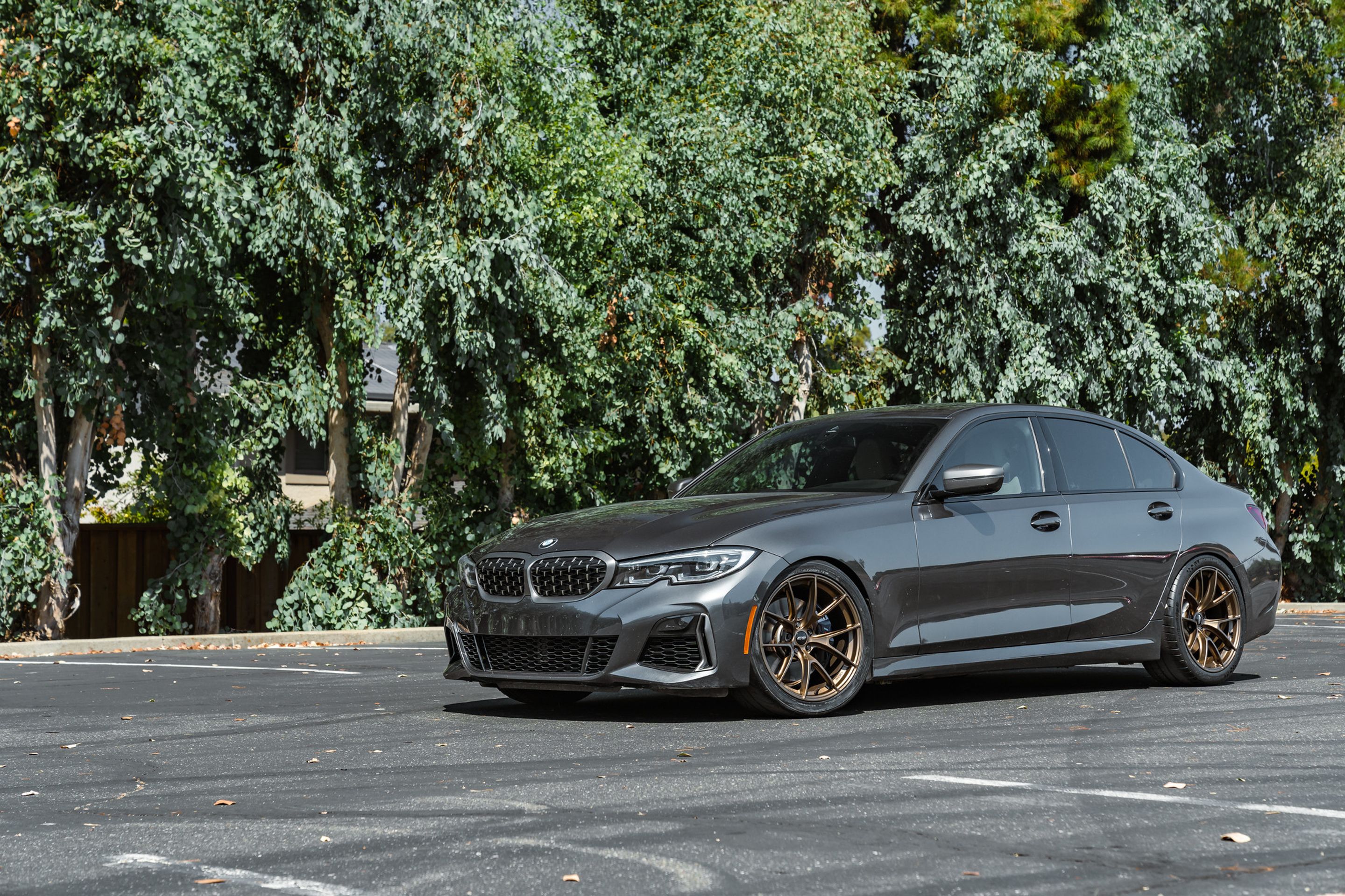 Grey BMW G20 Sedan 3 Series with 19" VS-5RS Apex wheels in Satin Bronze