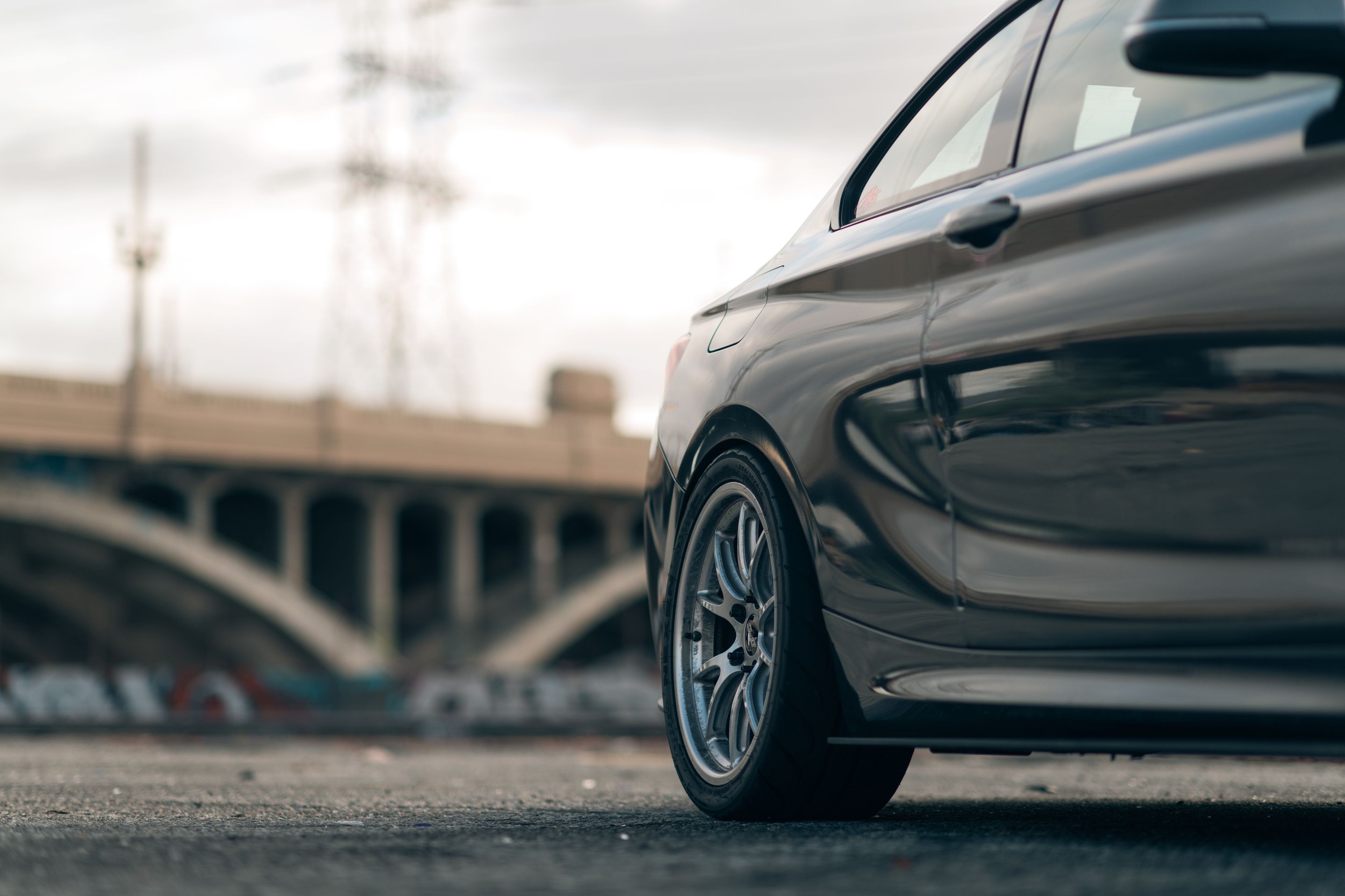 Grey BMW F22 Coupe 2 Series with 18" FL-5 Apex wheels in Race Silver