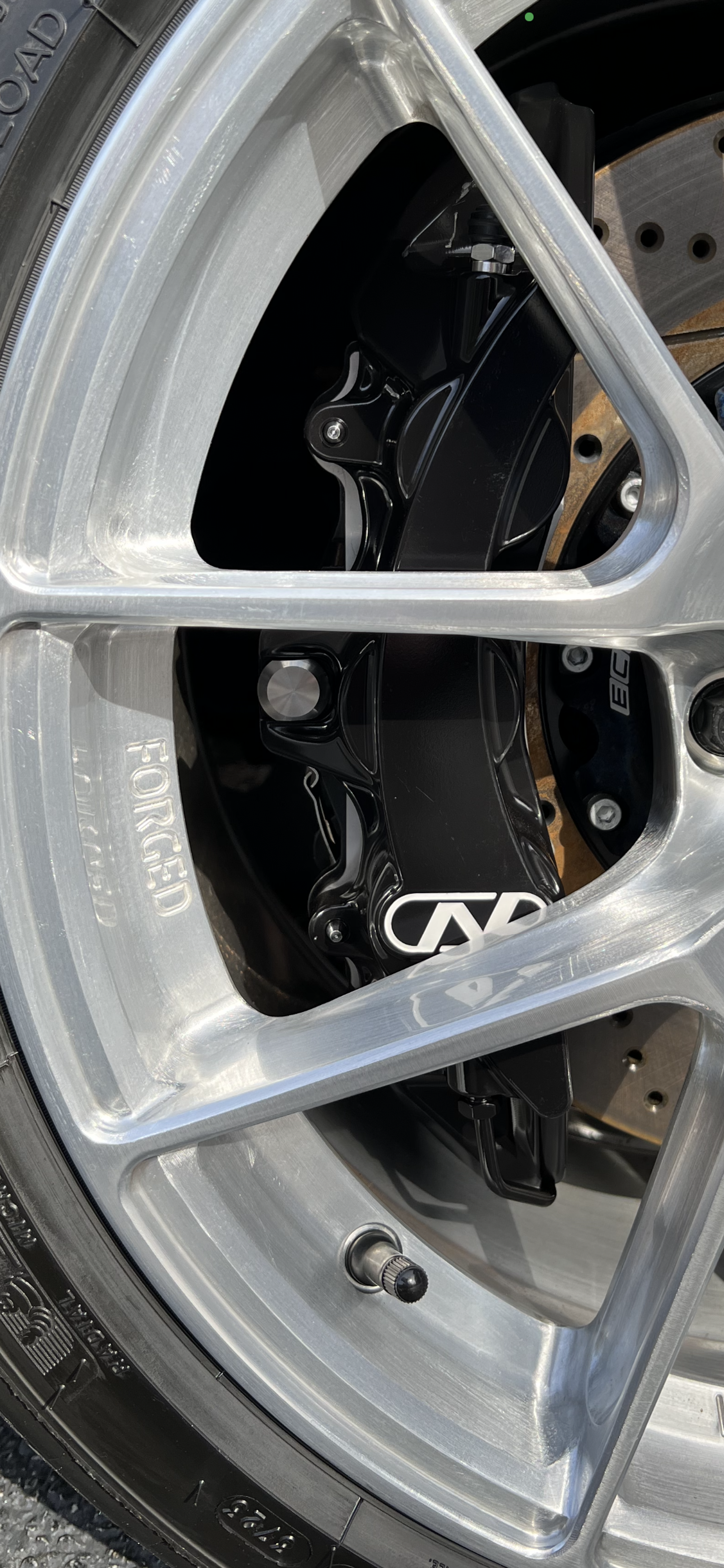 Blue VW MK7 Golf R with 18" VS-5RS Apex wheels in Brushed Clear