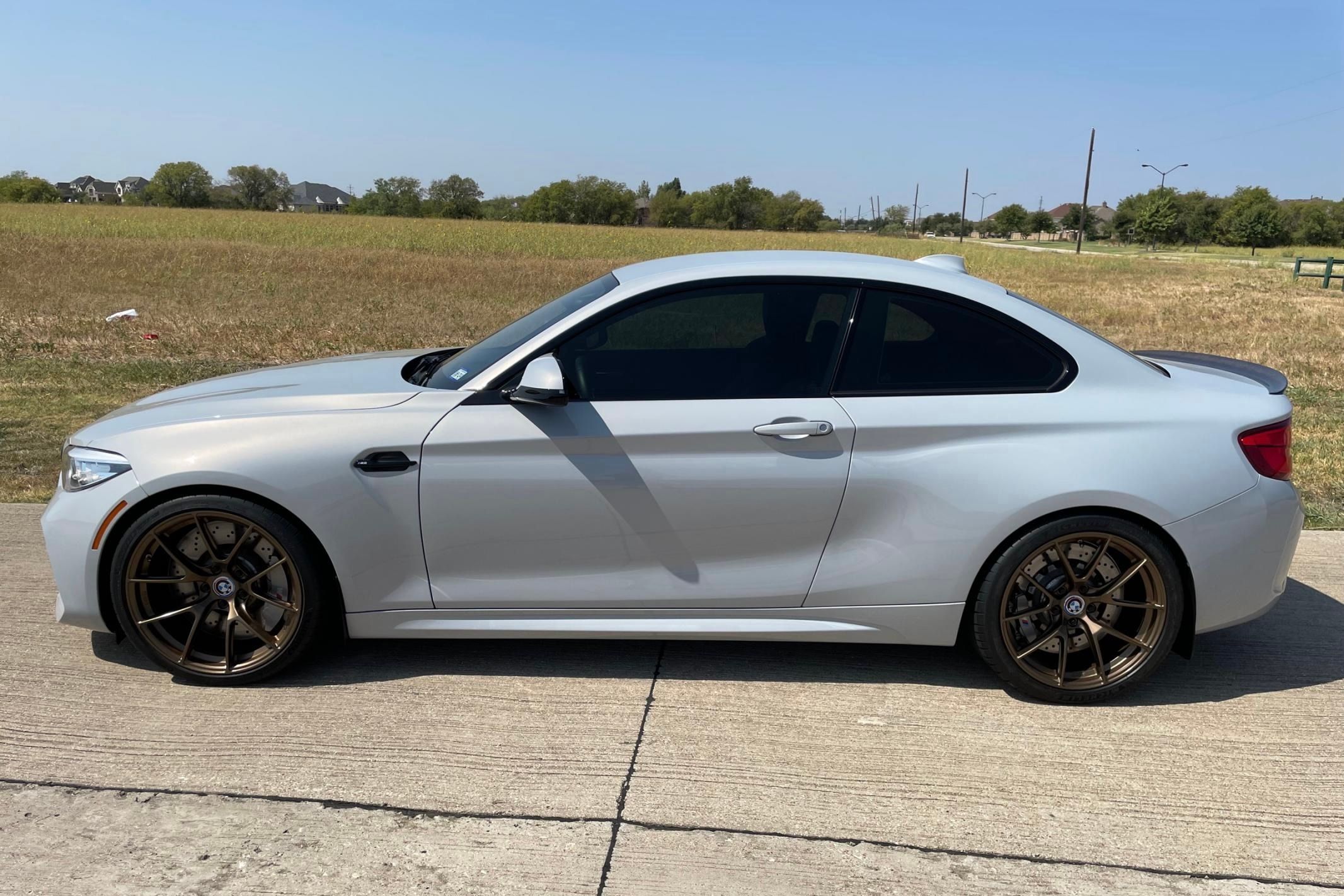 Silver BMW F87 M2 with 19" VS-5RS Apex wheels in Satin Bronze