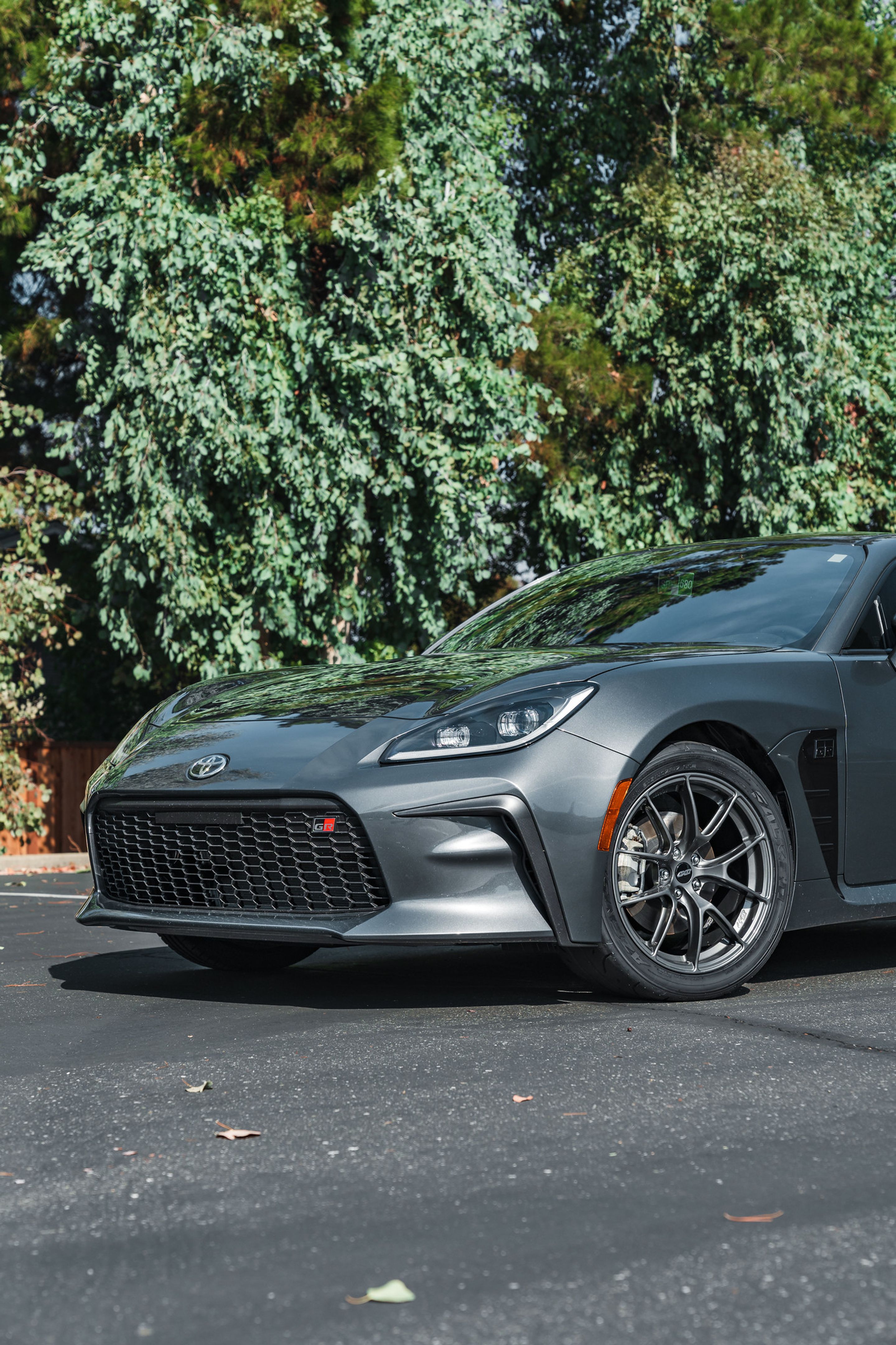 Grey Toyota GR86 with 17" VS-5RS Apex wheels in Anthracite