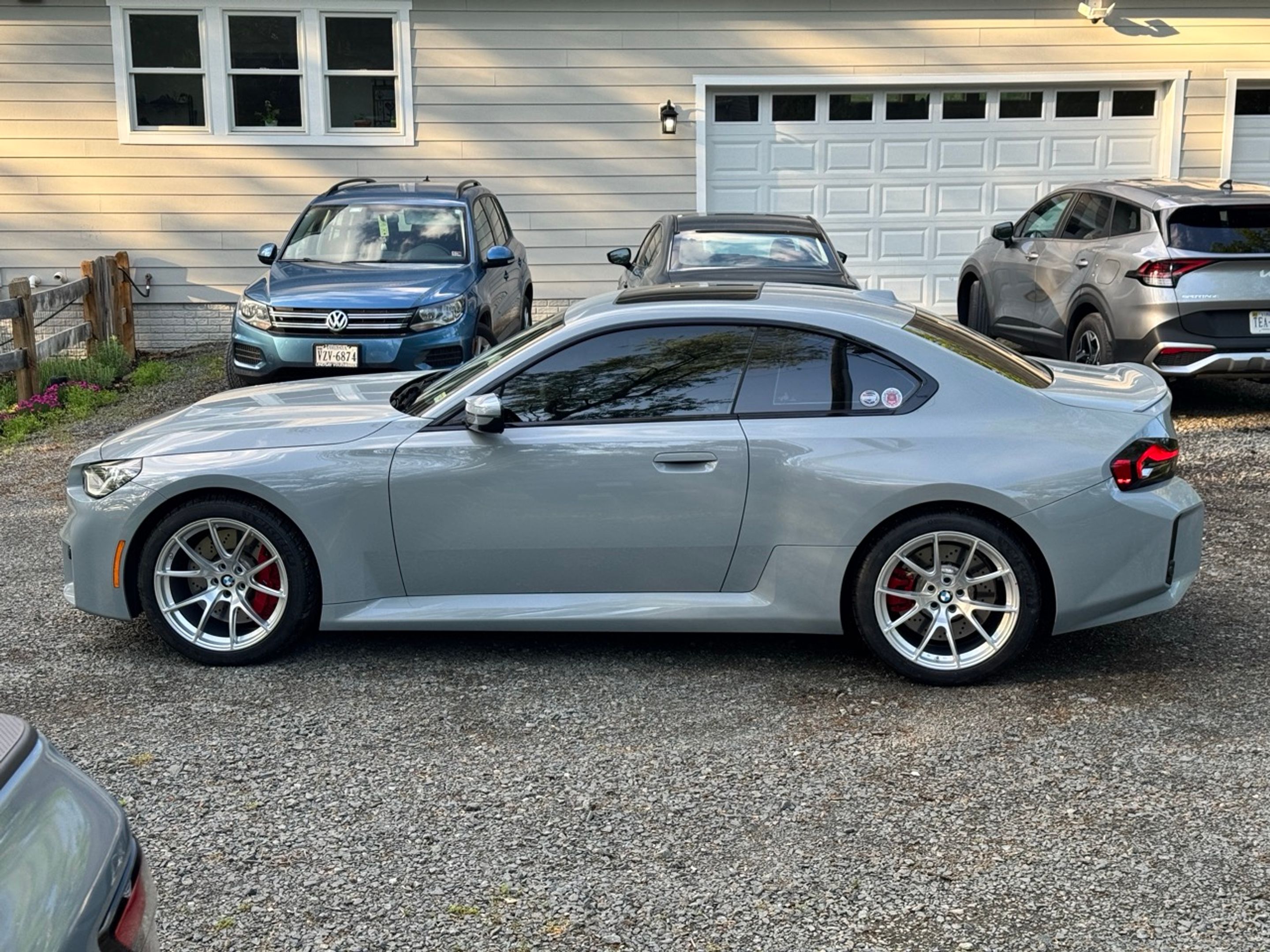 Grey BMW G87 M2 with 19" VS-5 Apex wheels in Race Silver