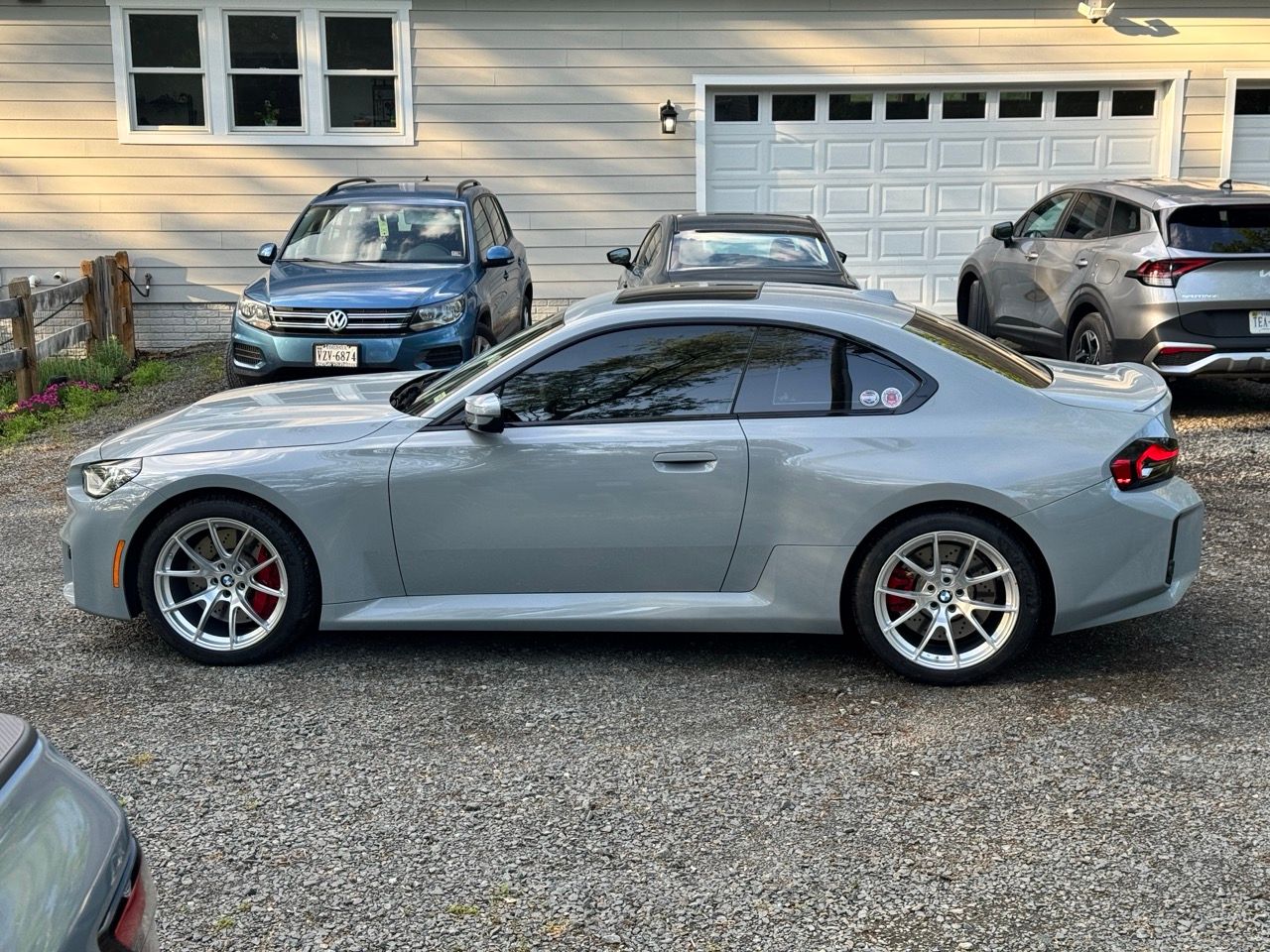 Grey BMW G87 M2 with 19" VS-5 Apex wheels in Race Silver