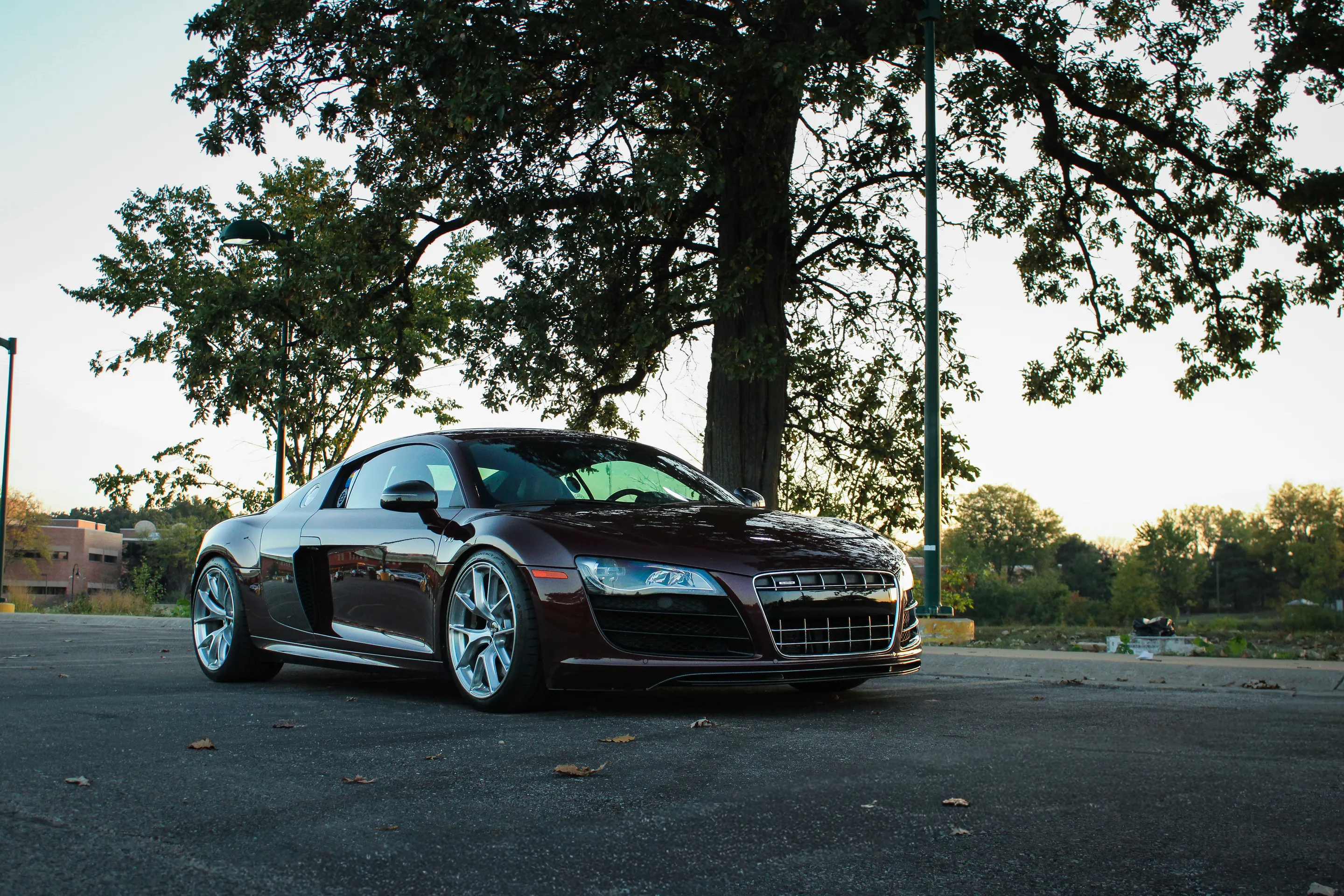 Purple Audi Gen 1 R8 with 19" VS-5RS Apex wheels in Brushed Clear
