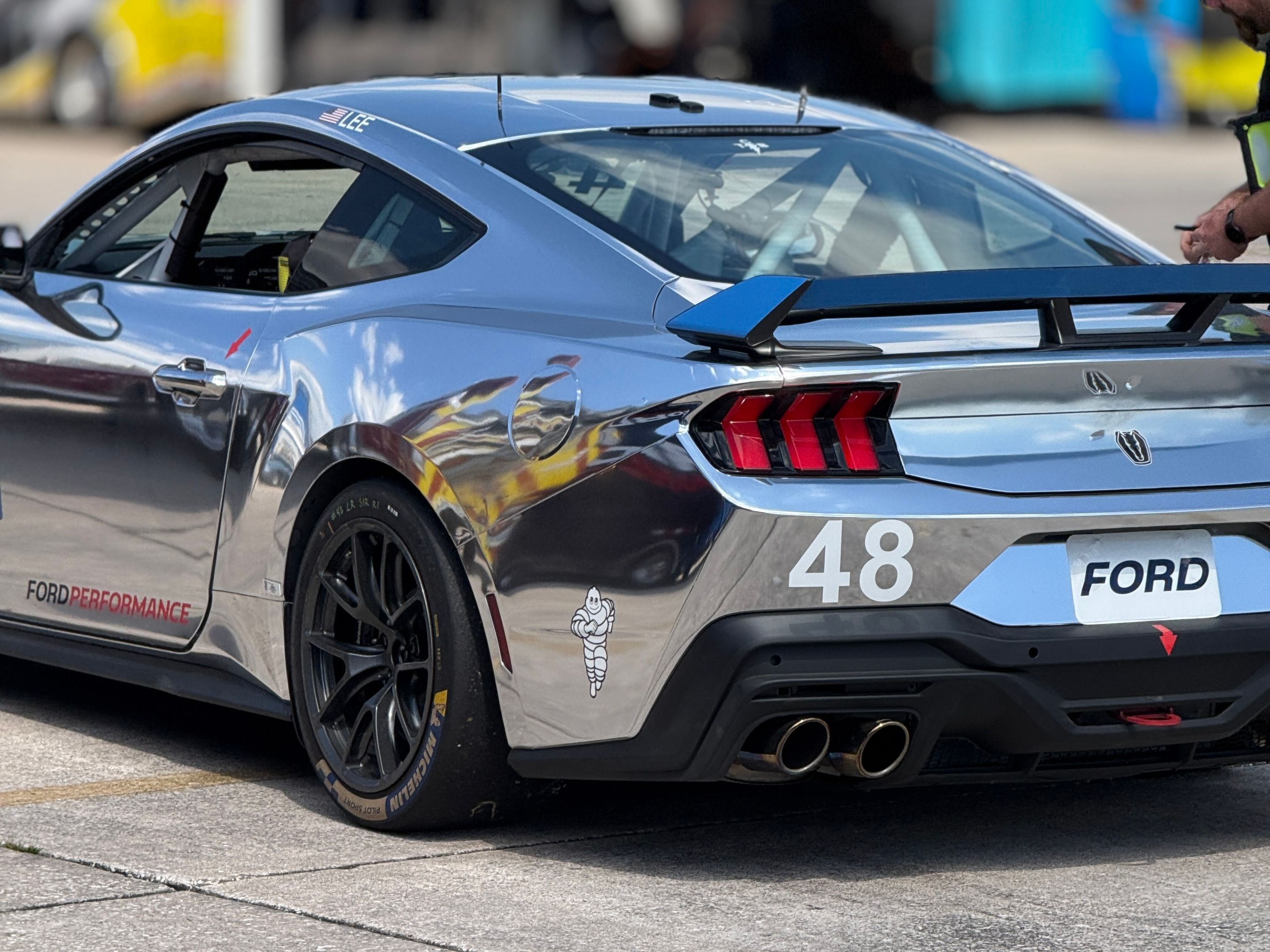 Silver Ford Performance Mustang Dark Horse R with 18" VS-5RE Apex wheels in Anthracite