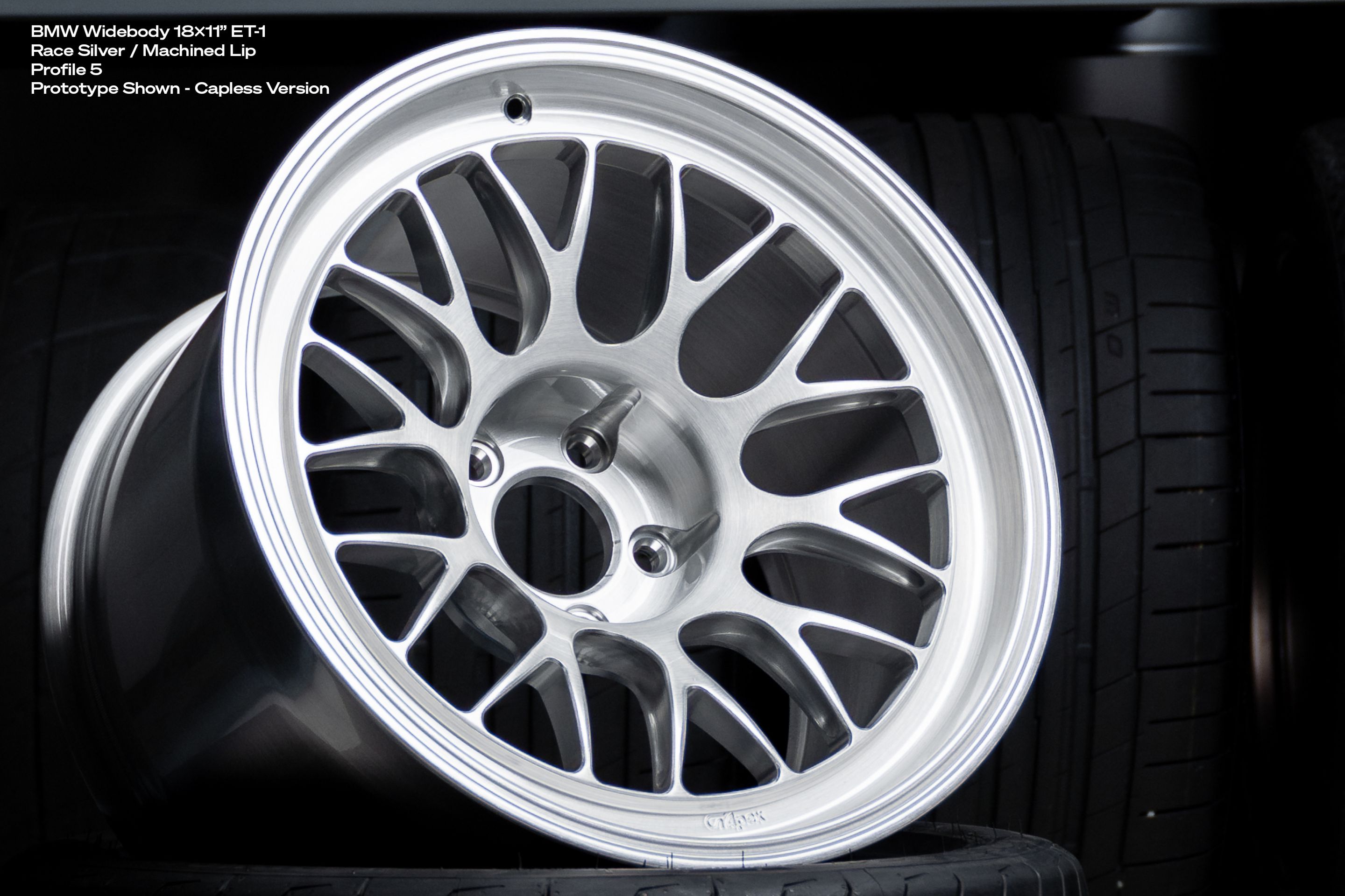 White BMW E46 M3 with 18" ML-10RT Apex wheels in Race Silver