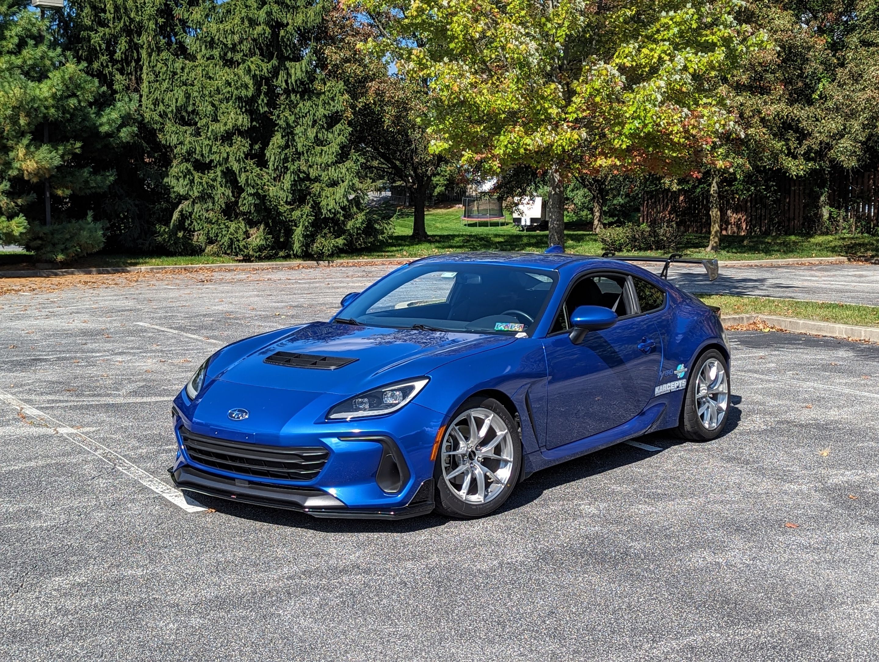 Blue Subaru ZD8 / Gen 2 BRZ with 17" VS-5RS Apex wheels in Brushed Clear