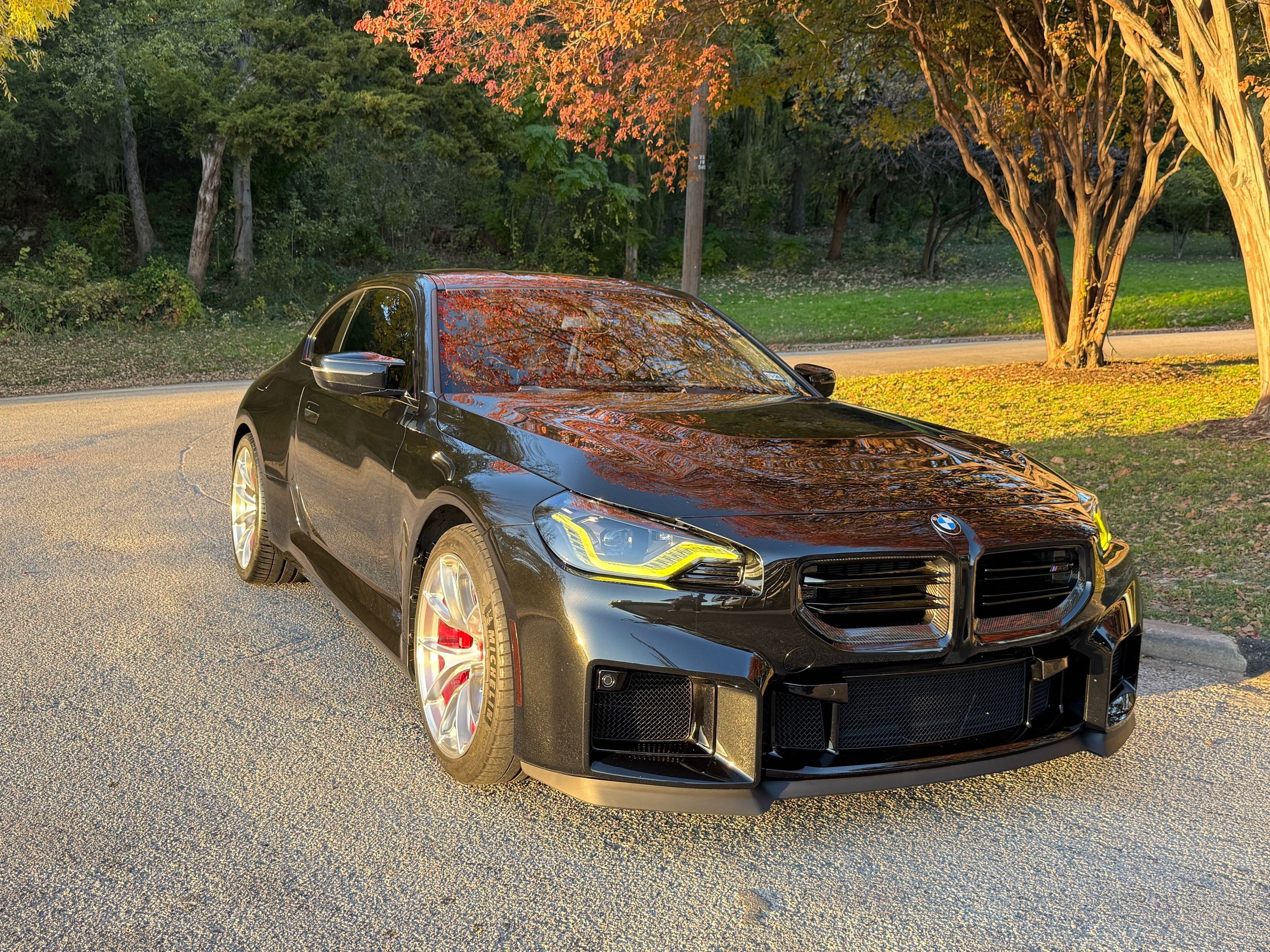 Black BMW G87 M2 with 19"/20" VS-5RS Apex wheels in Brushed Clear