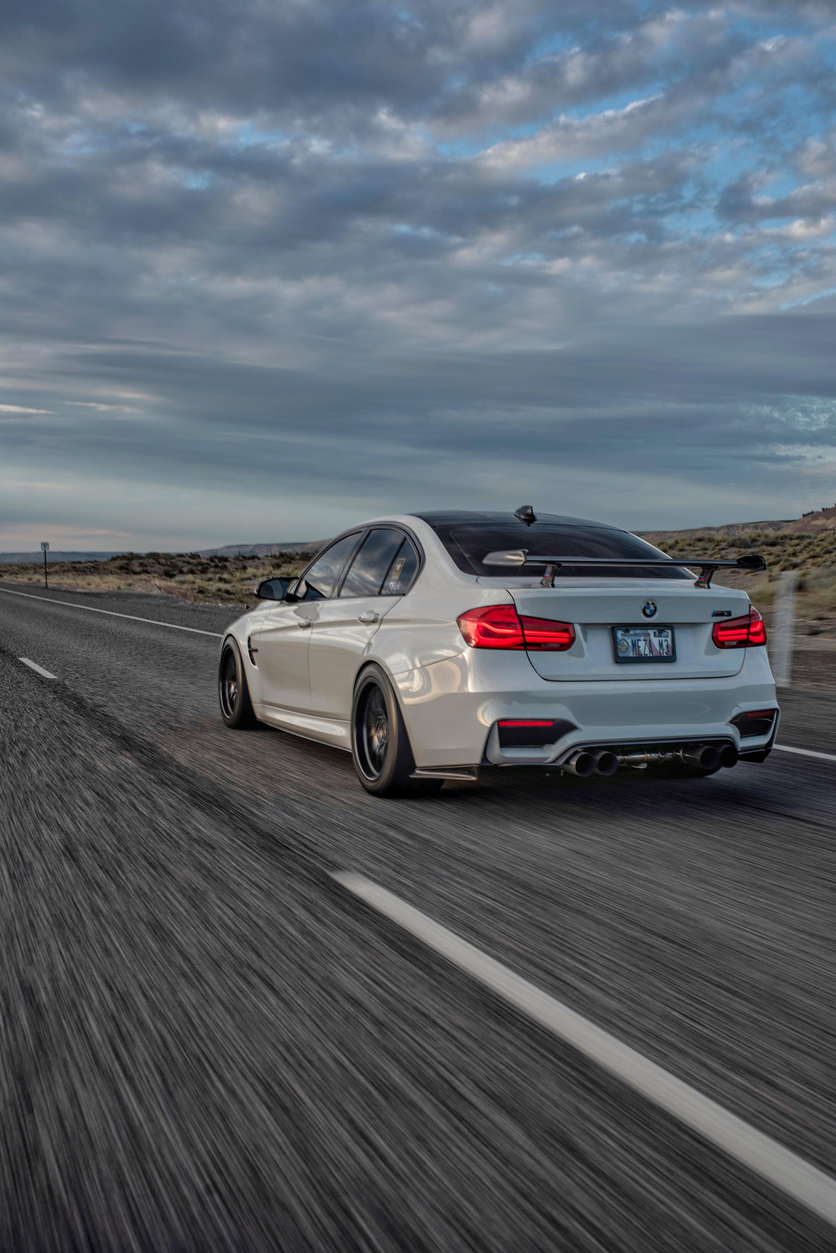 White BMW F80 M3 with 18" FL-5 Apex wheels in Satin Black