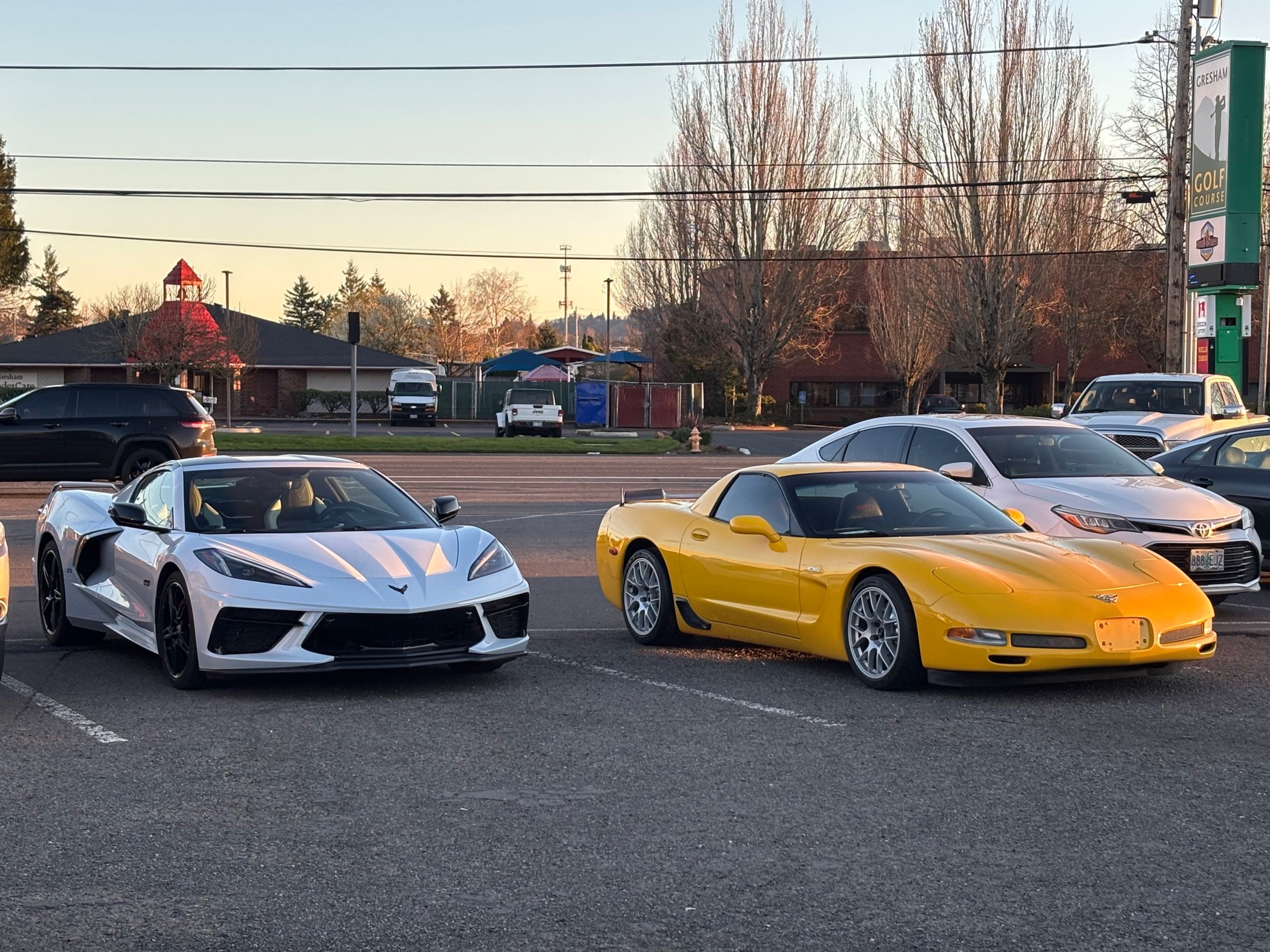 Yellow Chevrolet C5 Corvette Z06 with 18" EC-7 Apex wheels in Race Silver