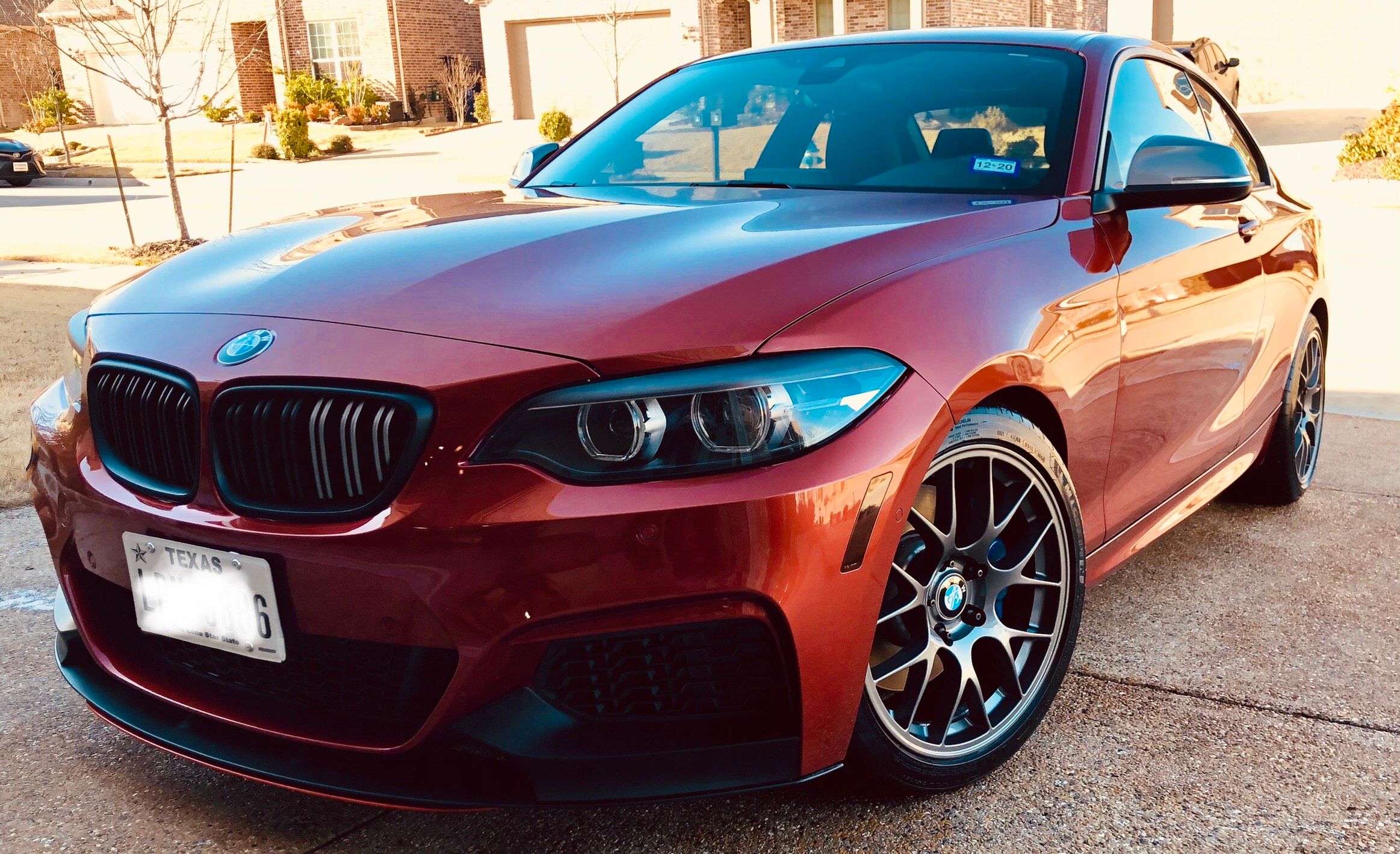 Orange BMW F22 Coupe 2 Series with 18" EC-7 Apex wheels in Anthracite