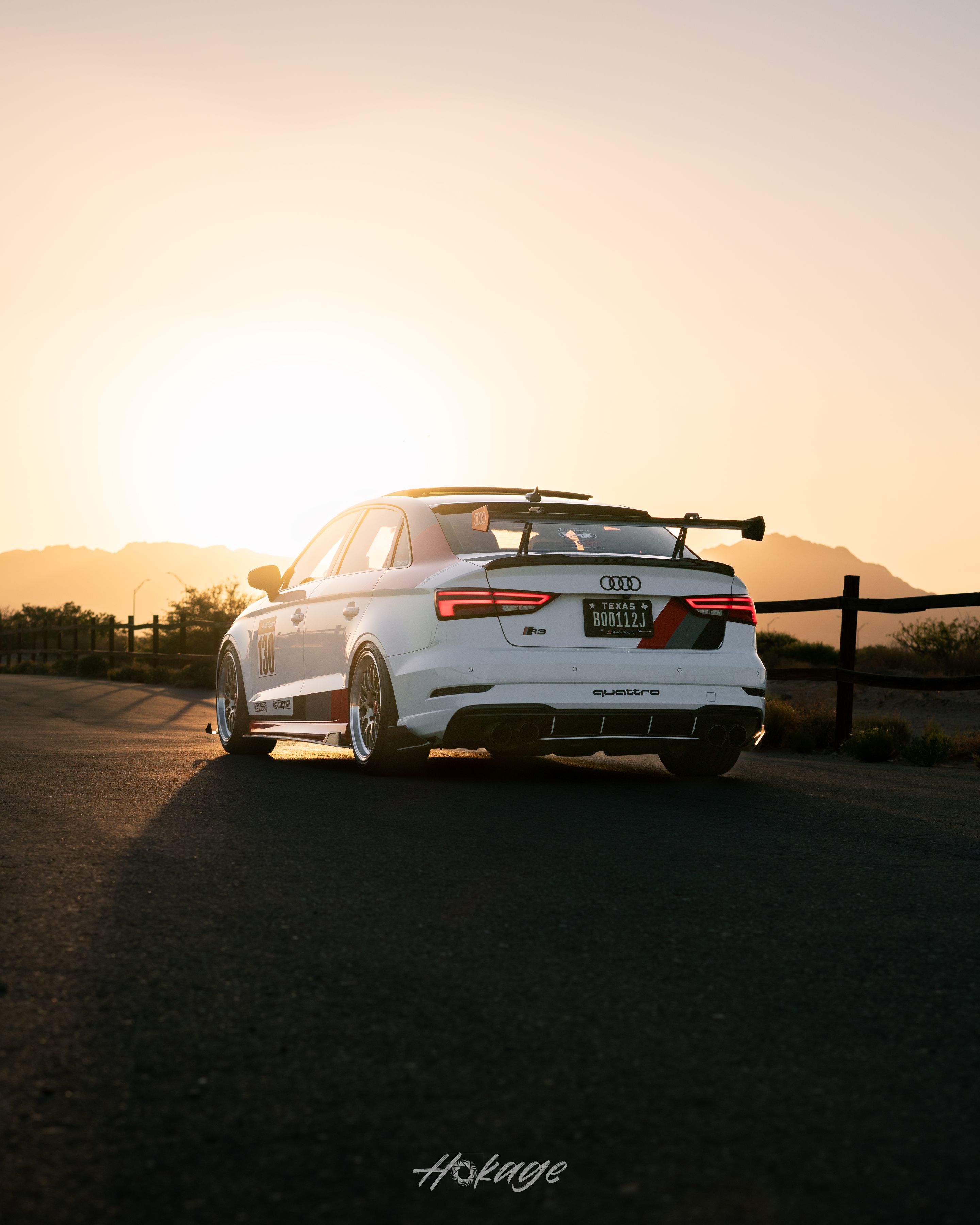 Race Livery Audi 8V A3 with 18" ML-10RT Apex wheels in Machined Lip Gloss Motorsport Gold