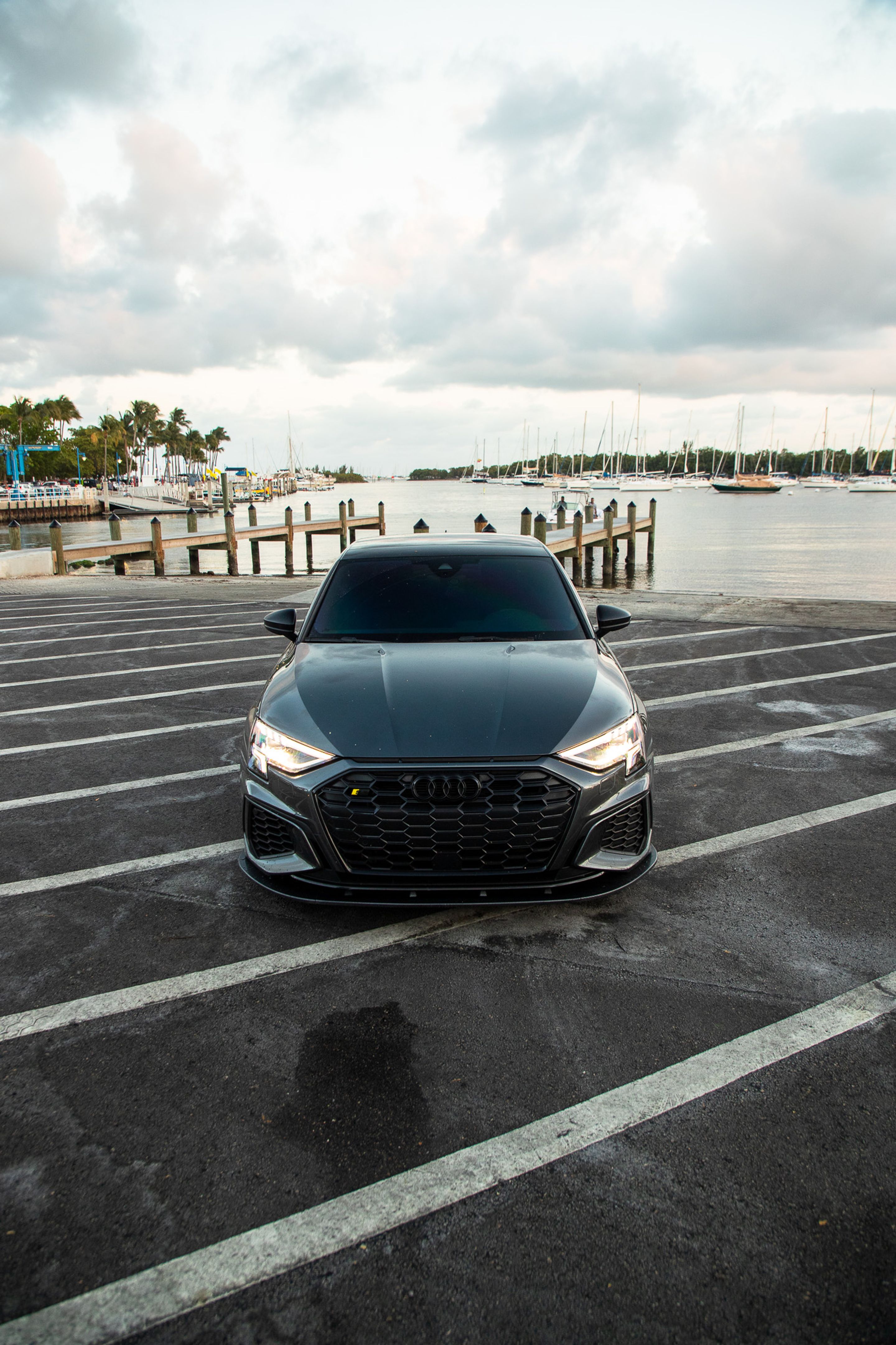 Grey Audi 8Y S3 with 18" VS-5RS Apex wheels in Satin Bronze
