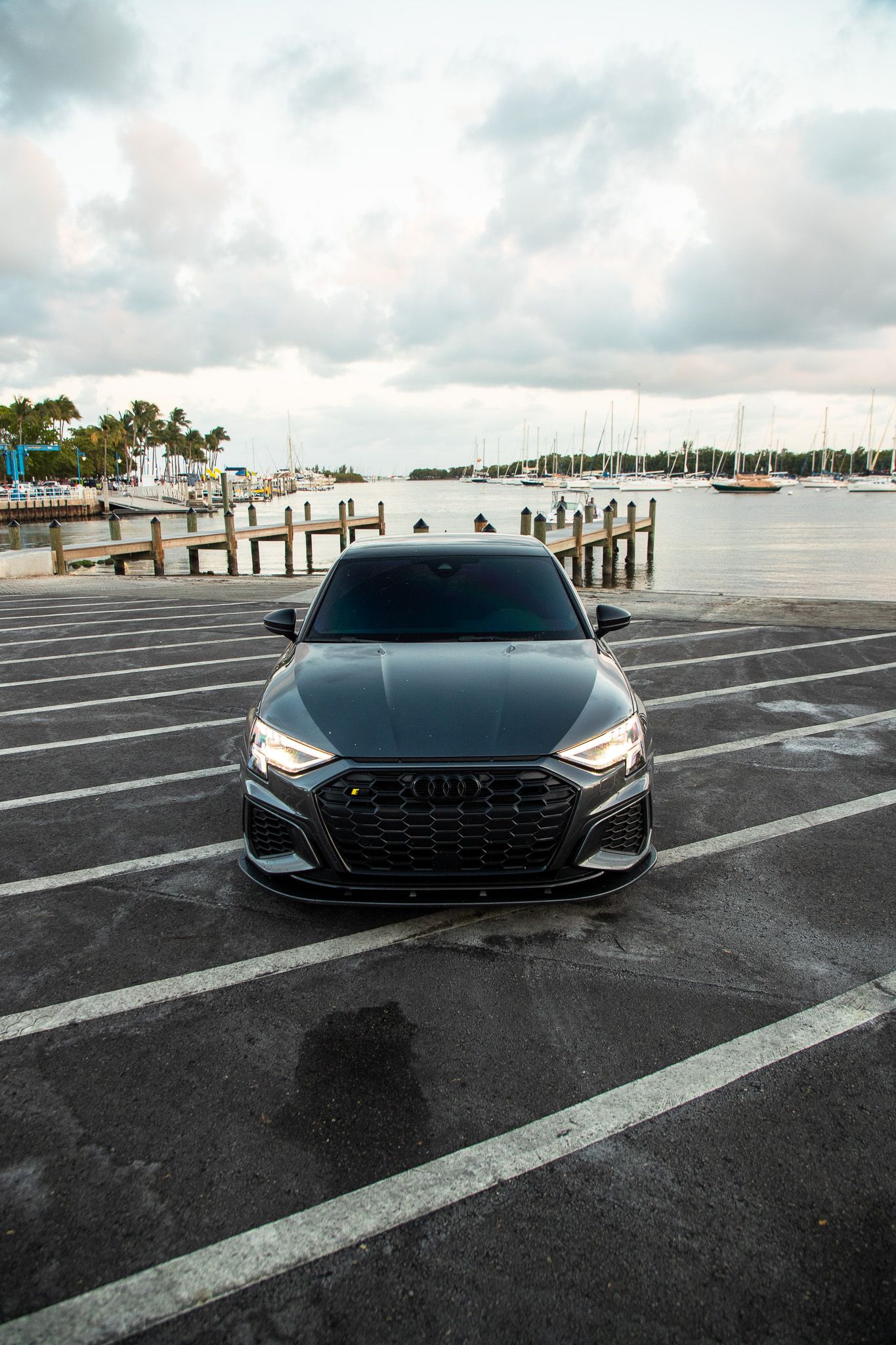 Grey Audi 8Y S3 with 18" VS-5RS Apex wheels in Satin Bronze