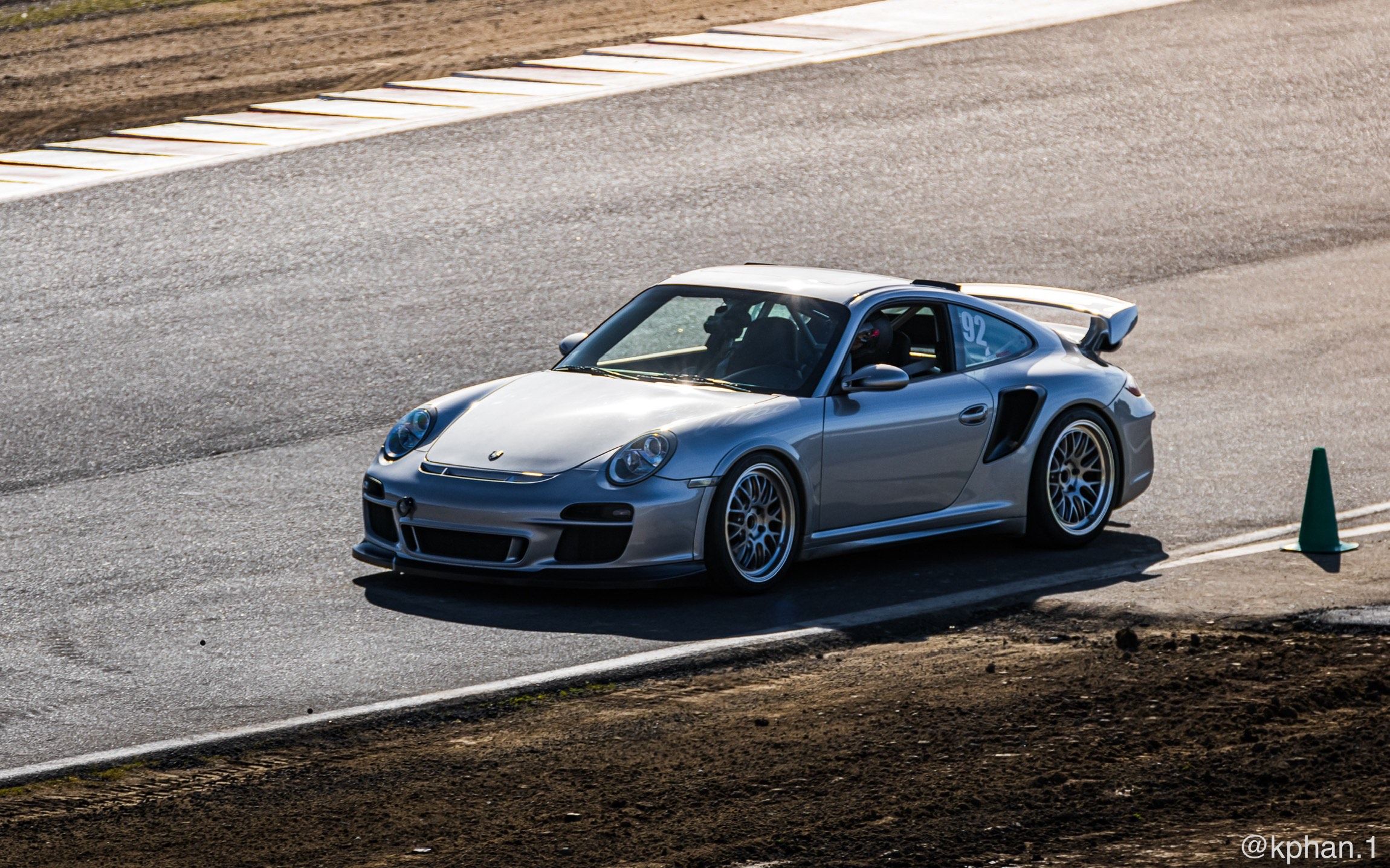 Silver Porsche 911 997 Turbo with 19" ML-10RT Apex wheels in Machined Lip Brushed Clear