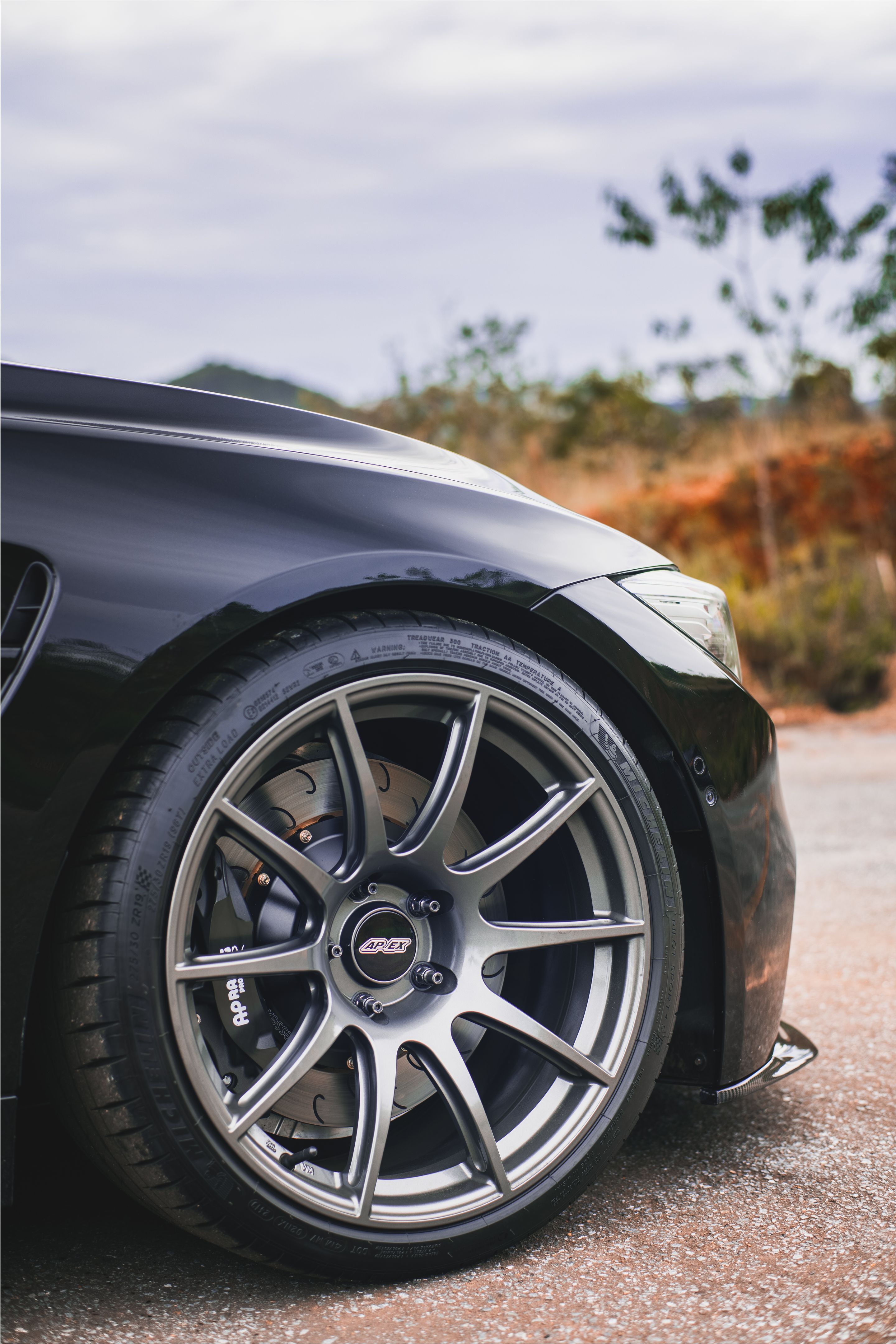 Black BMW F82 Coupe M4 with 19" SM-10 Apex wheels in Anthracite