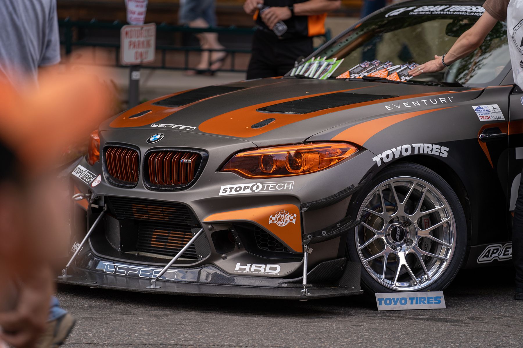 Grey BMW F87 M2 with 18" ARC-8R Apex wheels in Polished