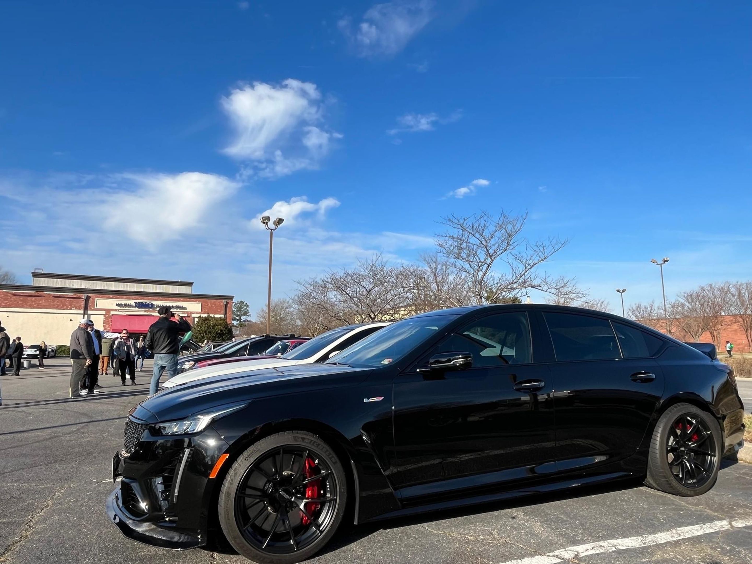 Black Cadillac CT5-V Blackwing with 19" VS-5RS Apex wheels in Satin Black
