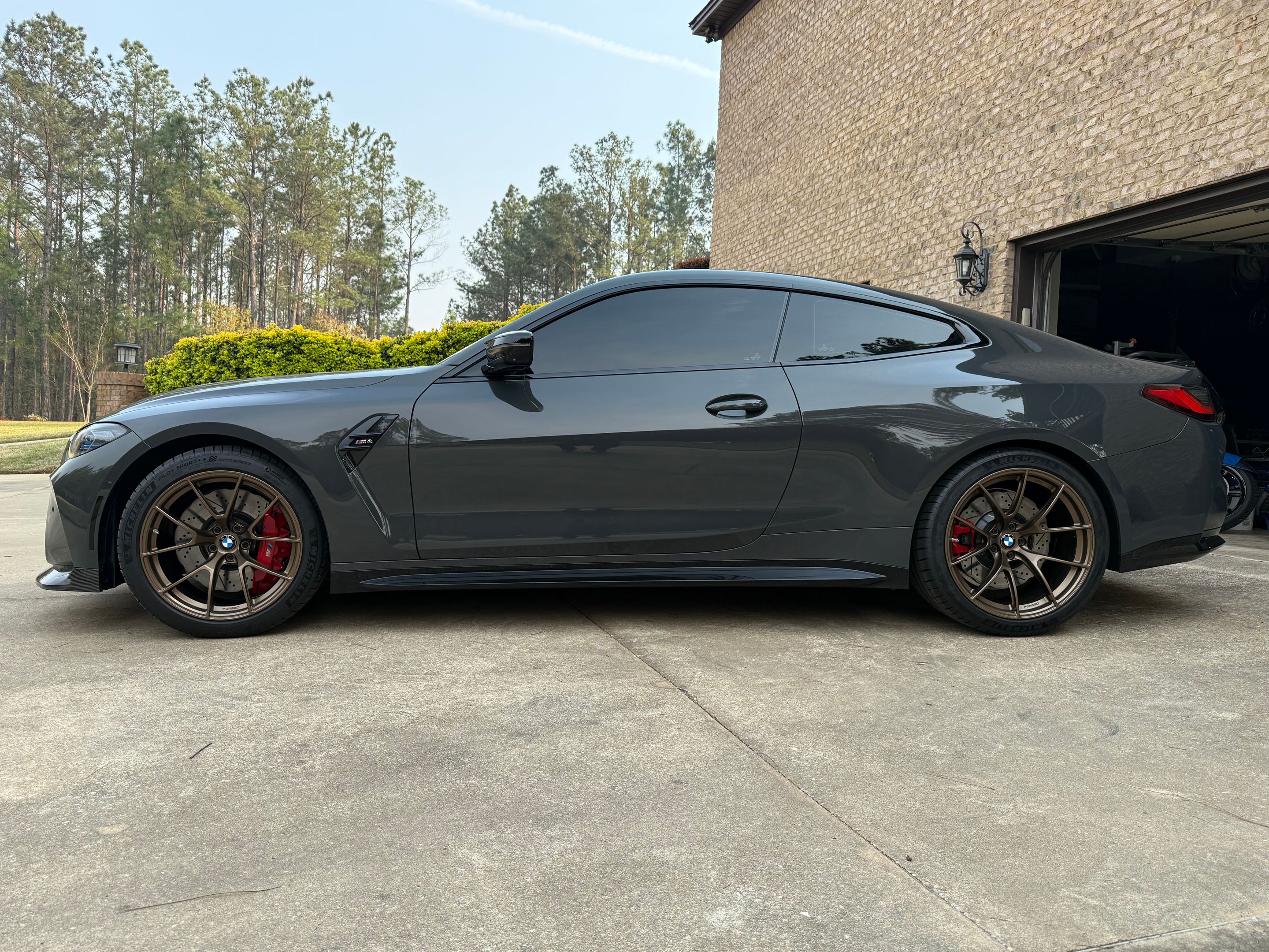 Grey BMW G82 Coupe M4 with 19"/20" VS-5RS Apex wheels in Satin Bronze