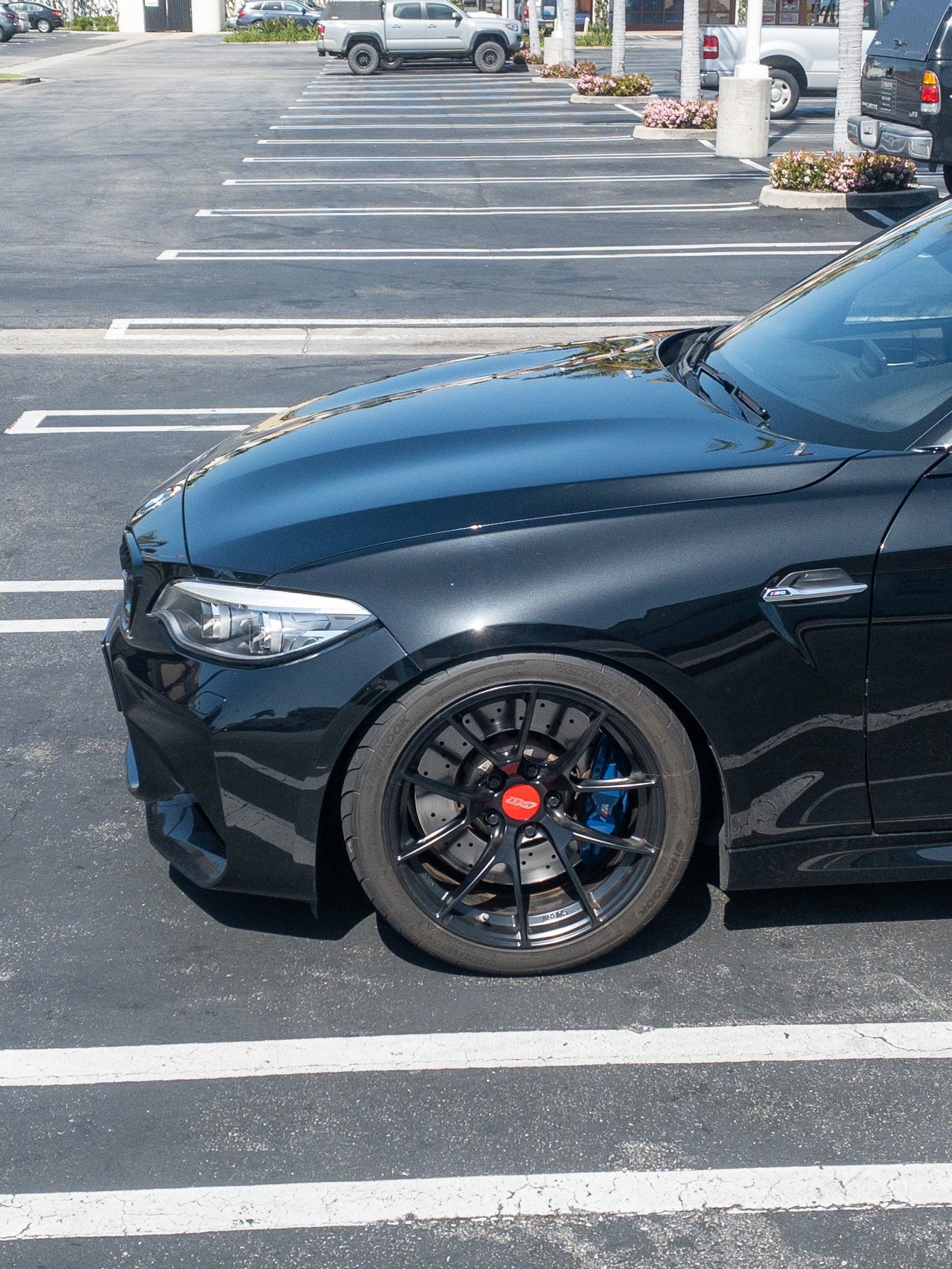 Black BMW F87 M2 with 18" VS-5RS Apex wheels in Satin Black