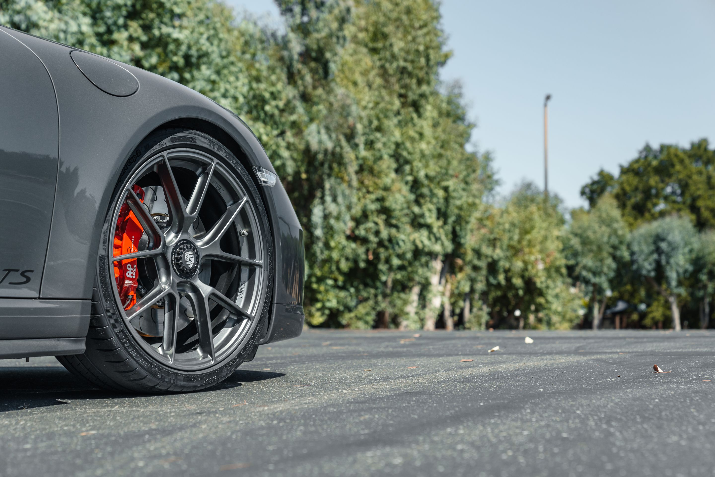 Grey Porsche 911 991.1 Carrera GTS with 20" VS-5RS Apex wheels in Anthracite