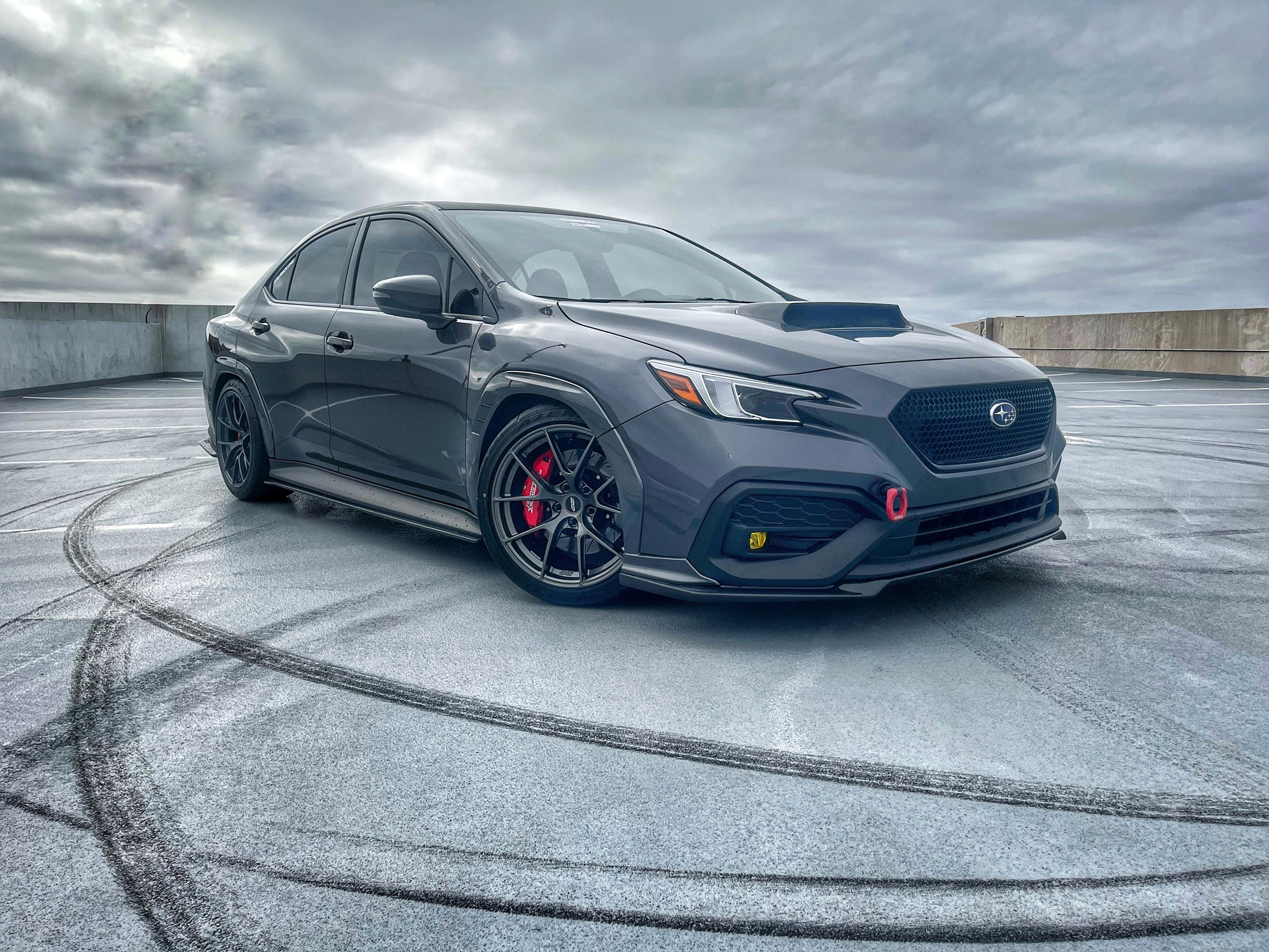 Grey Subaru VB WRX with 18" VS-5RS Apex wheels in Anthracite