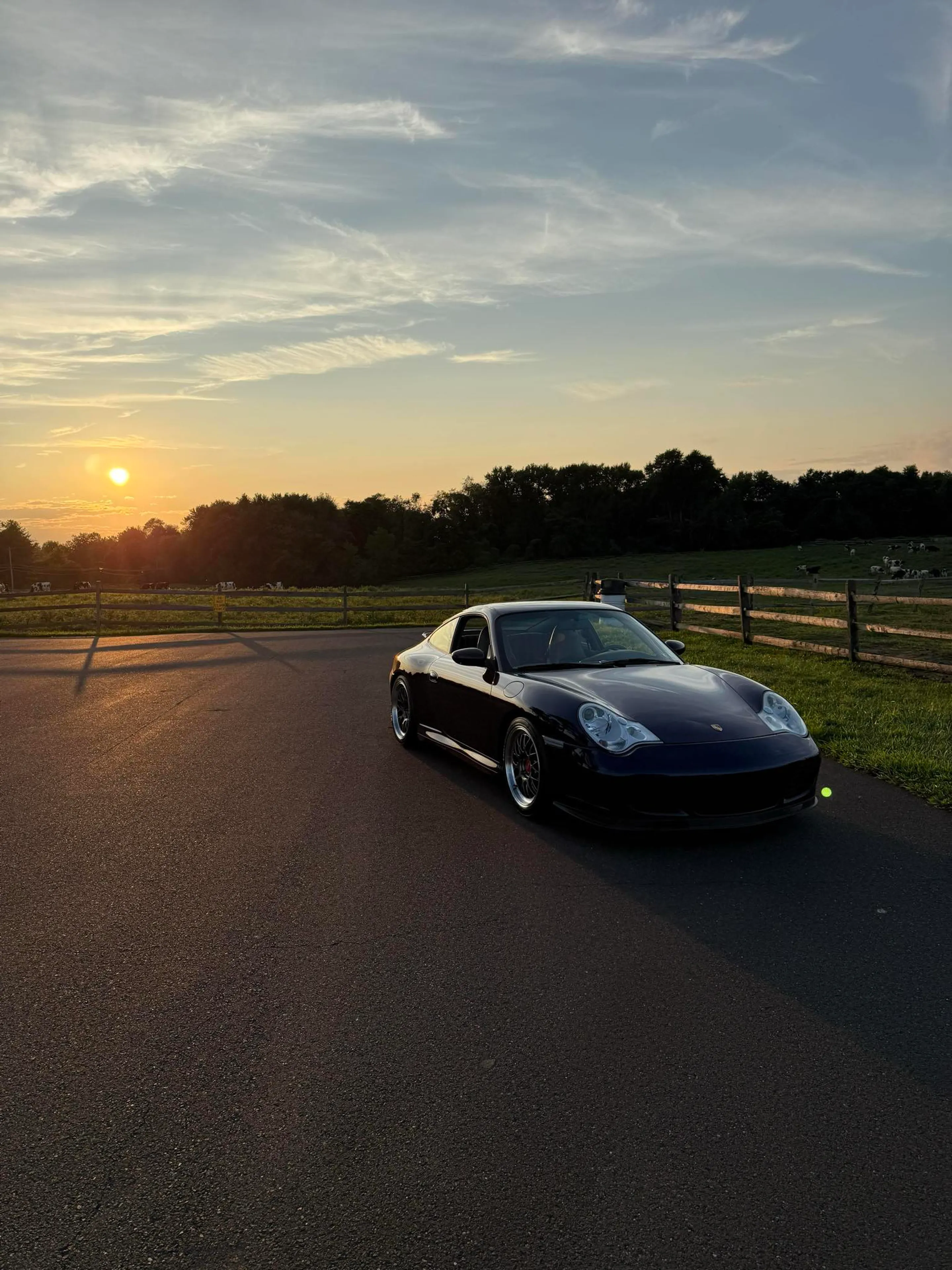 Blue Porsche 911 996 Carrera 4S with 18" ML-10RT Apex wheels in Machined Lip Anthracite