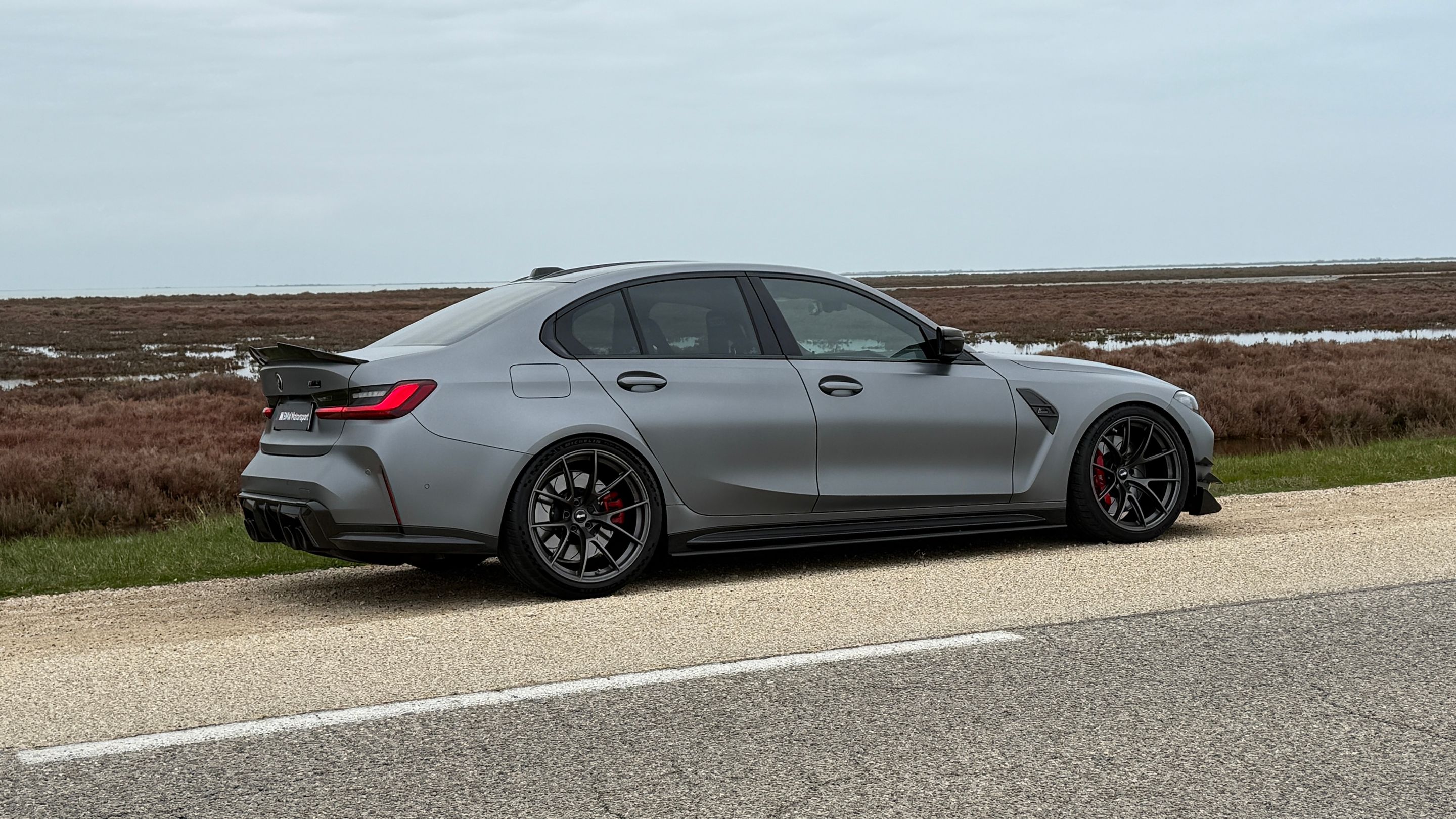 Grey BMW G80 M3 with 20" VS-5RS Apex wheels in Anthracite