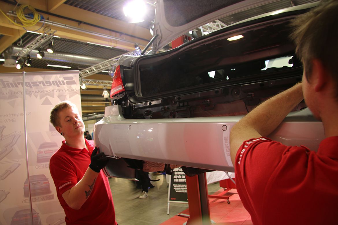 Grey BMW E92 Coupe 3 Series with 18" SM-10 Apex wheels in Anthracite