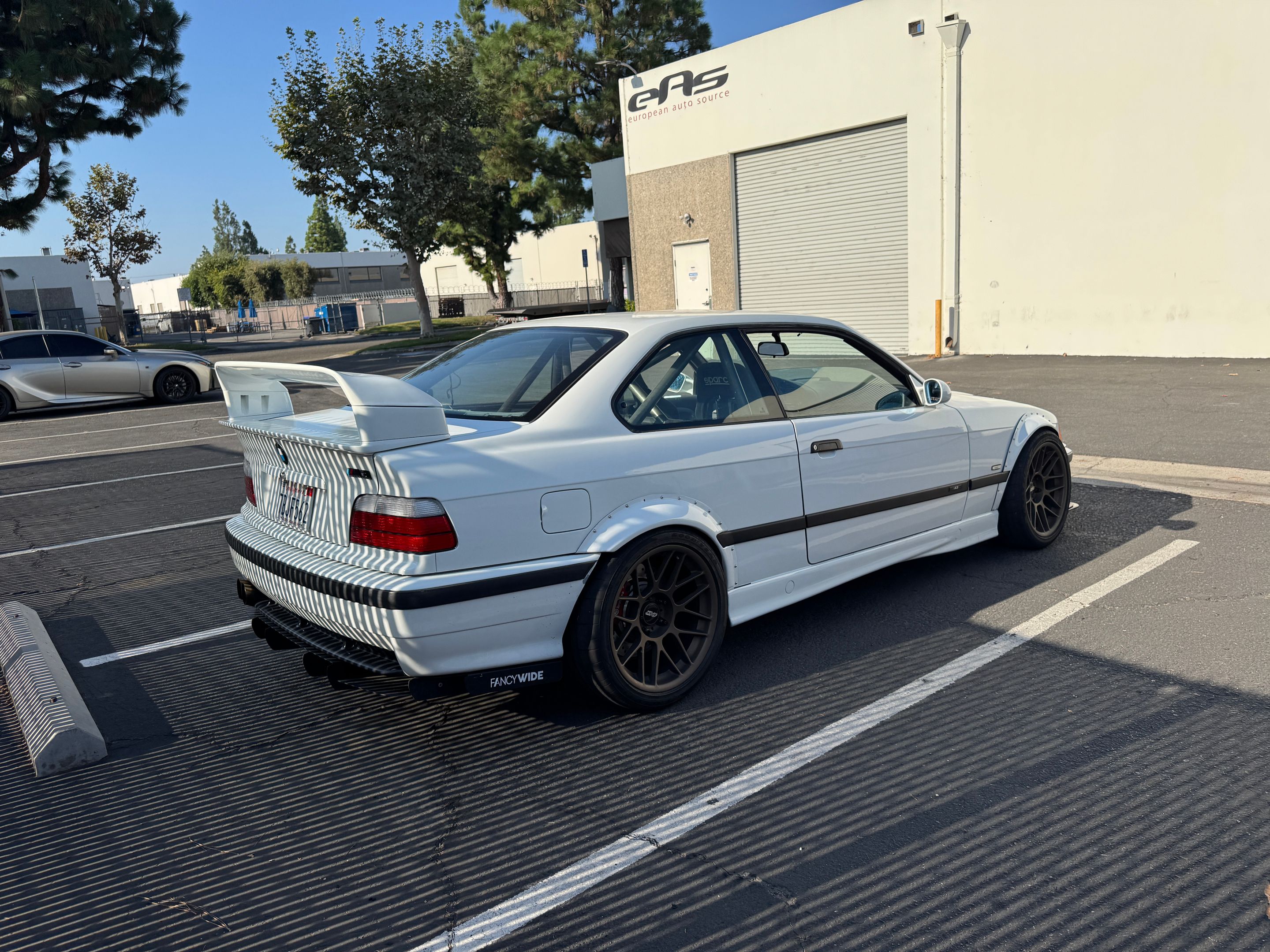 White BMW E36 M3 with 18" ARC-8 Apex wheels in Satin Bronze