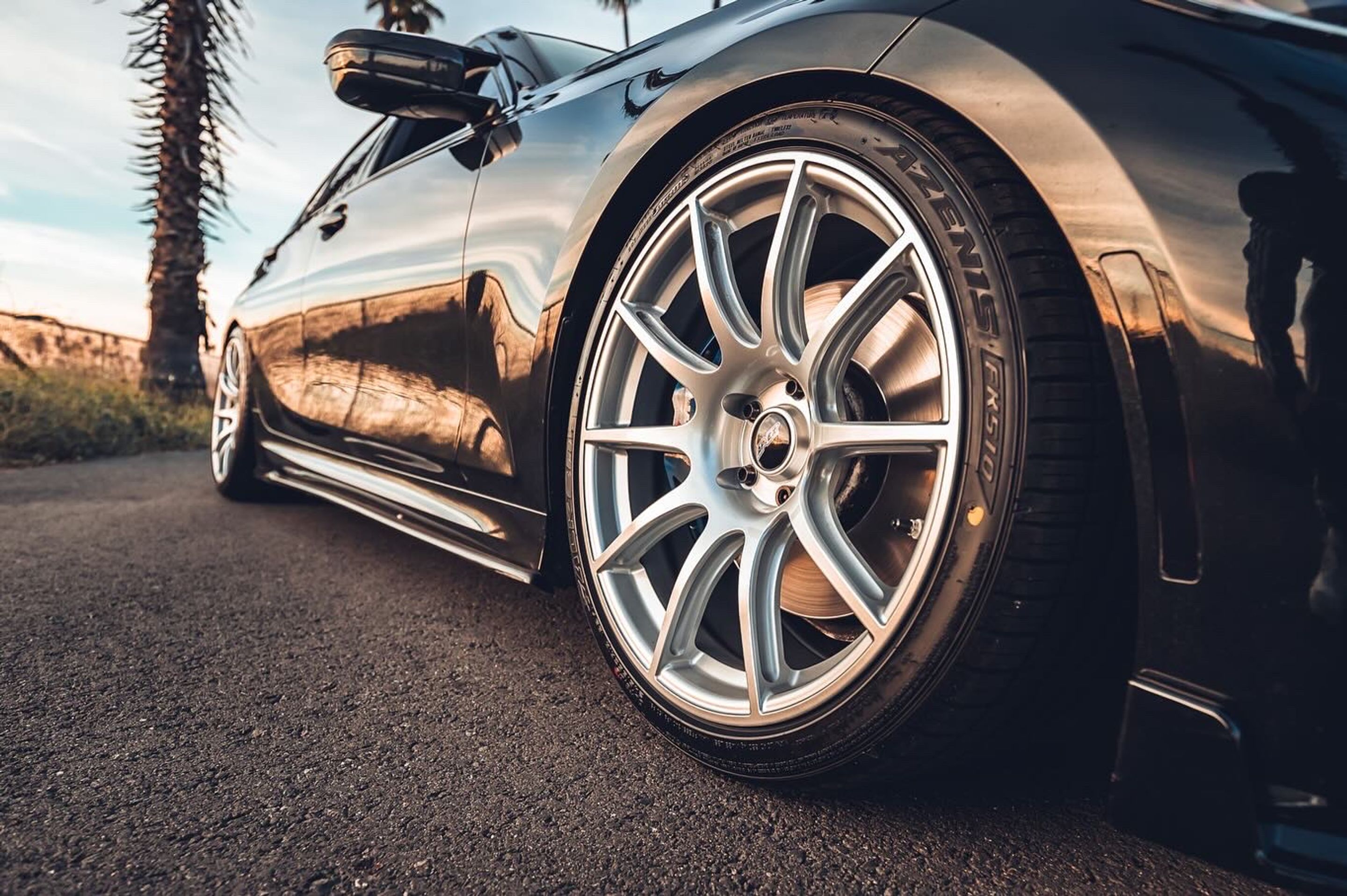 Black BMW G20 Sedan 3 Series with 19" SM-10 Apex wheels in Race Silver