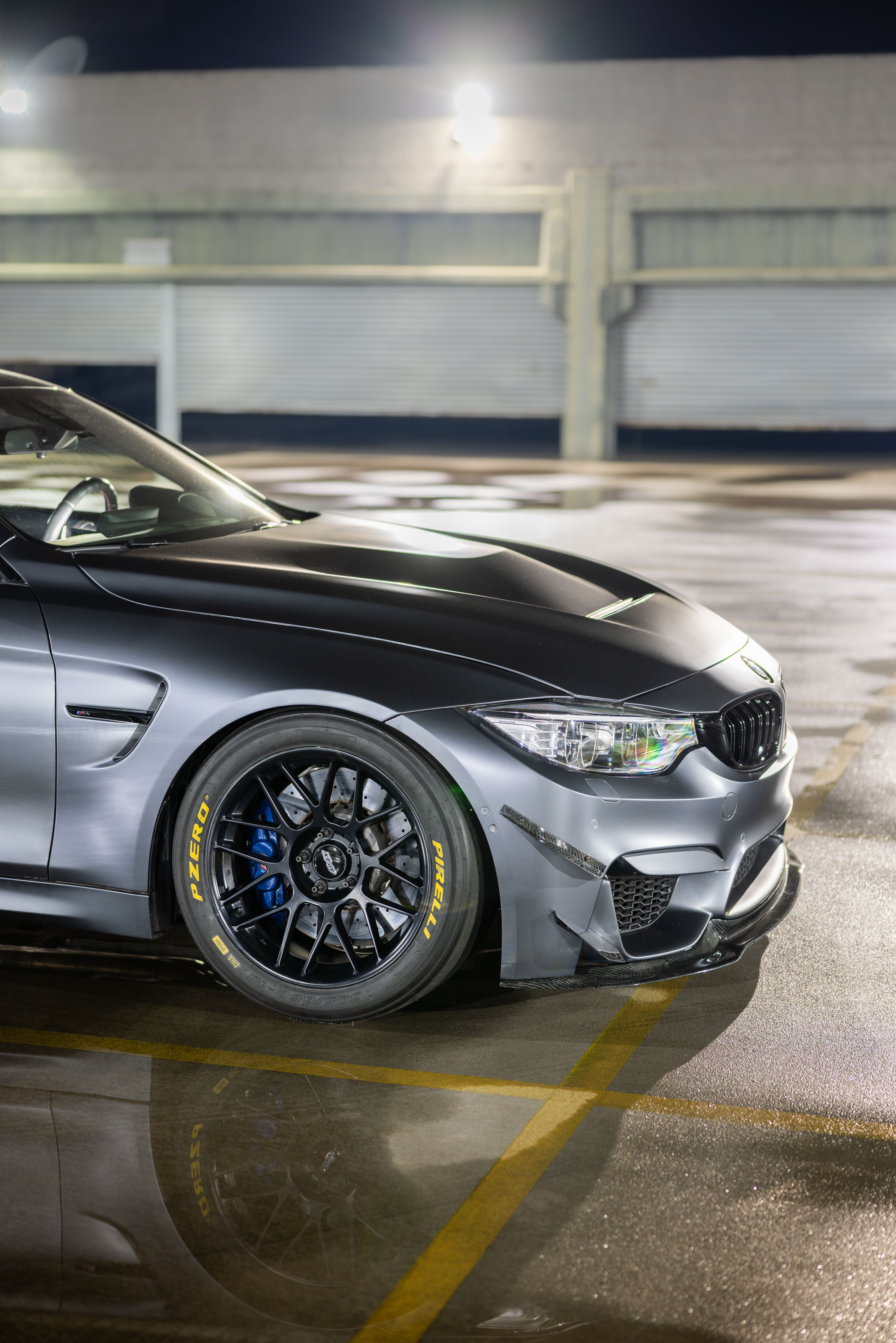 Grey BMW F82 Coupe M4 with 18" ARC-8 Apex wheels in Satin Black