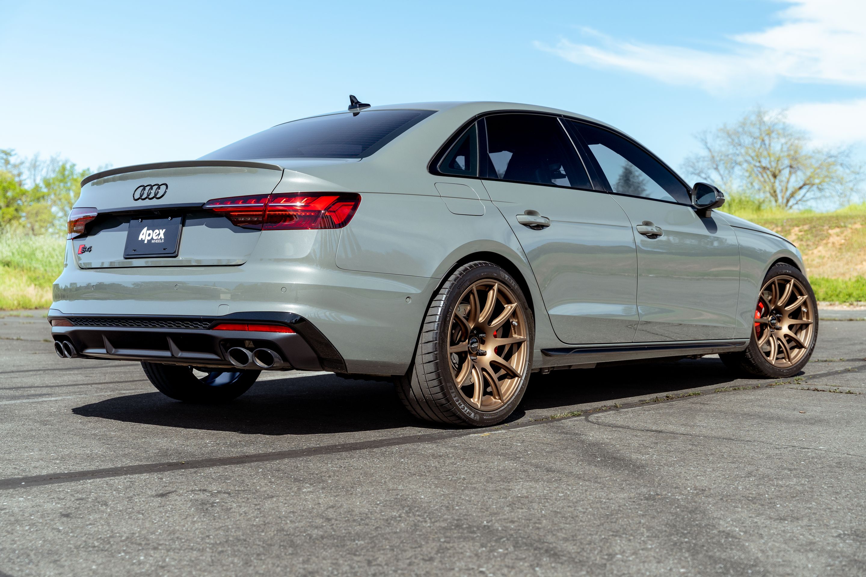 Grey Audi B9 S4 with 19" SM-10 Apex wheels in Satin Bronze