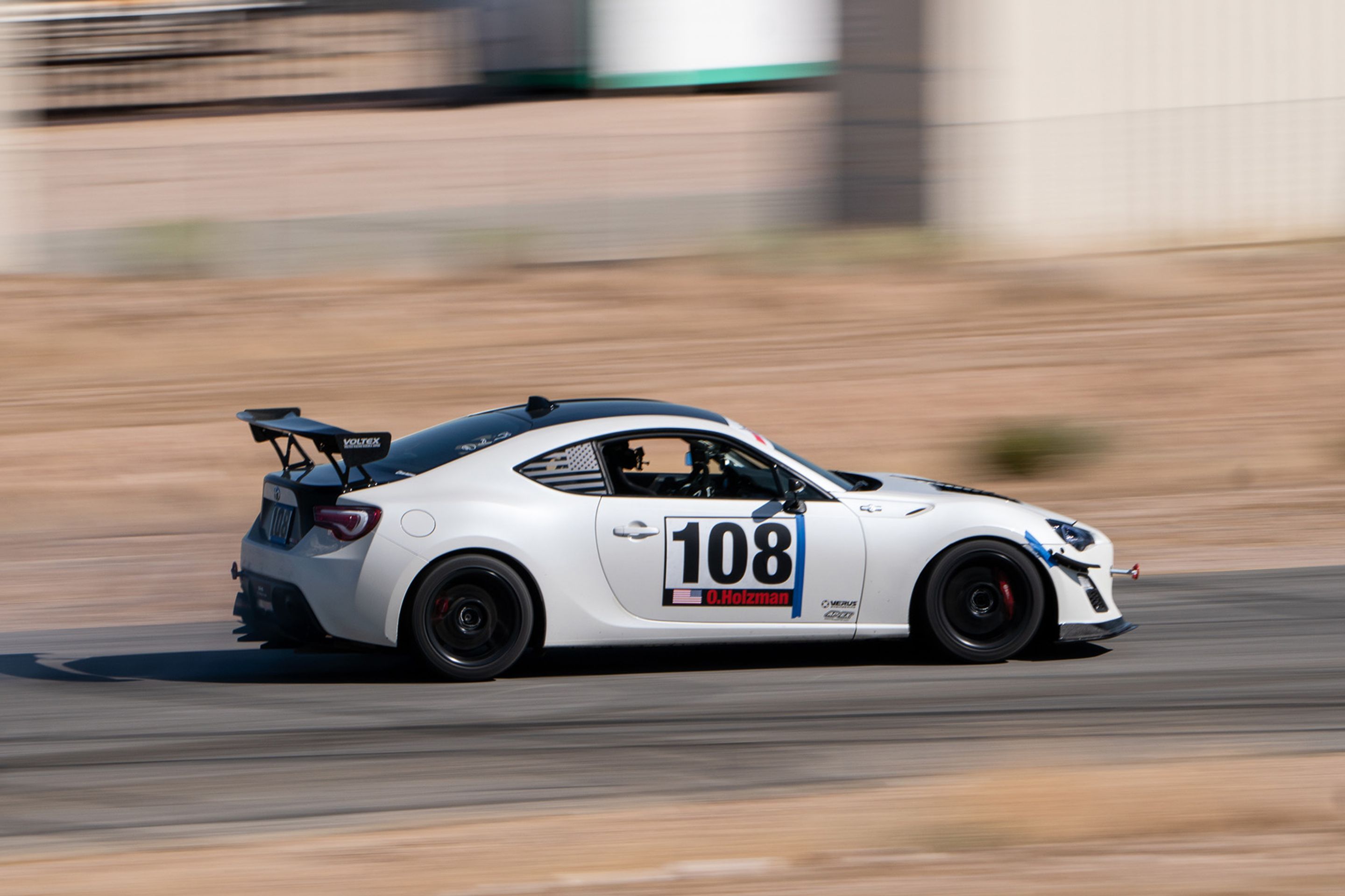 White Scion FR-S with 17" ARC-8 Apex wheels in Satin Black