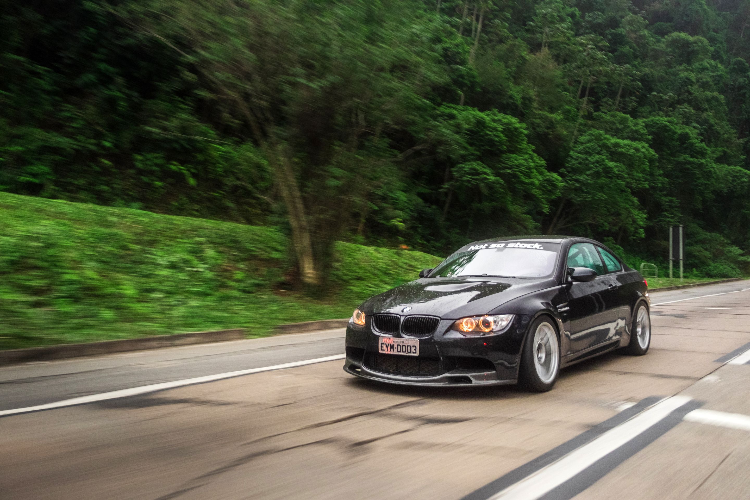 Black BMW E92 Coupe M3 with 18" ARC-8 Apex wheels in Hyper Silver