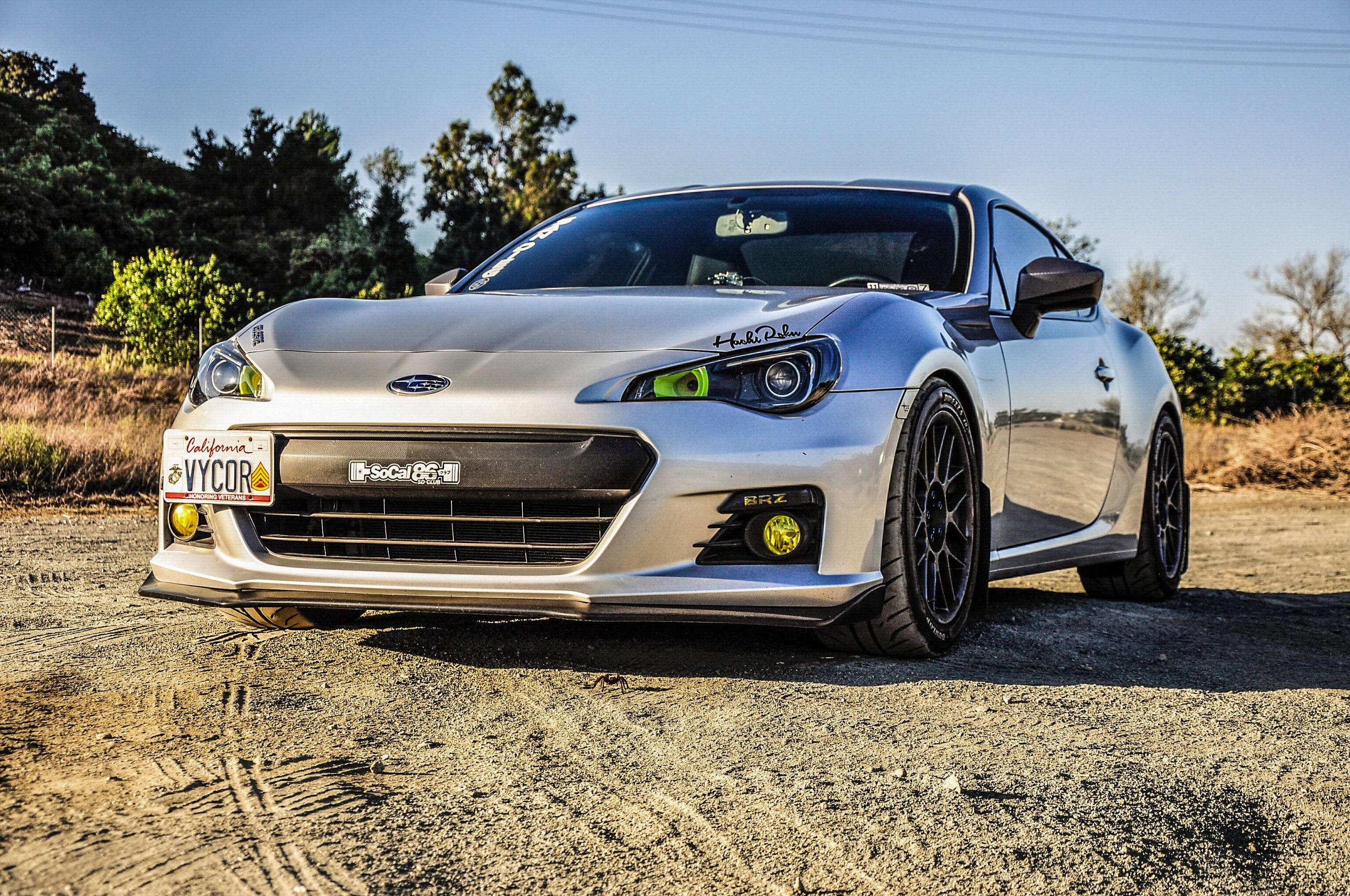Silver Subaru ZC6 / Gen 1 BRZ with 17" ARC-8 Apex wheels in Anthracite