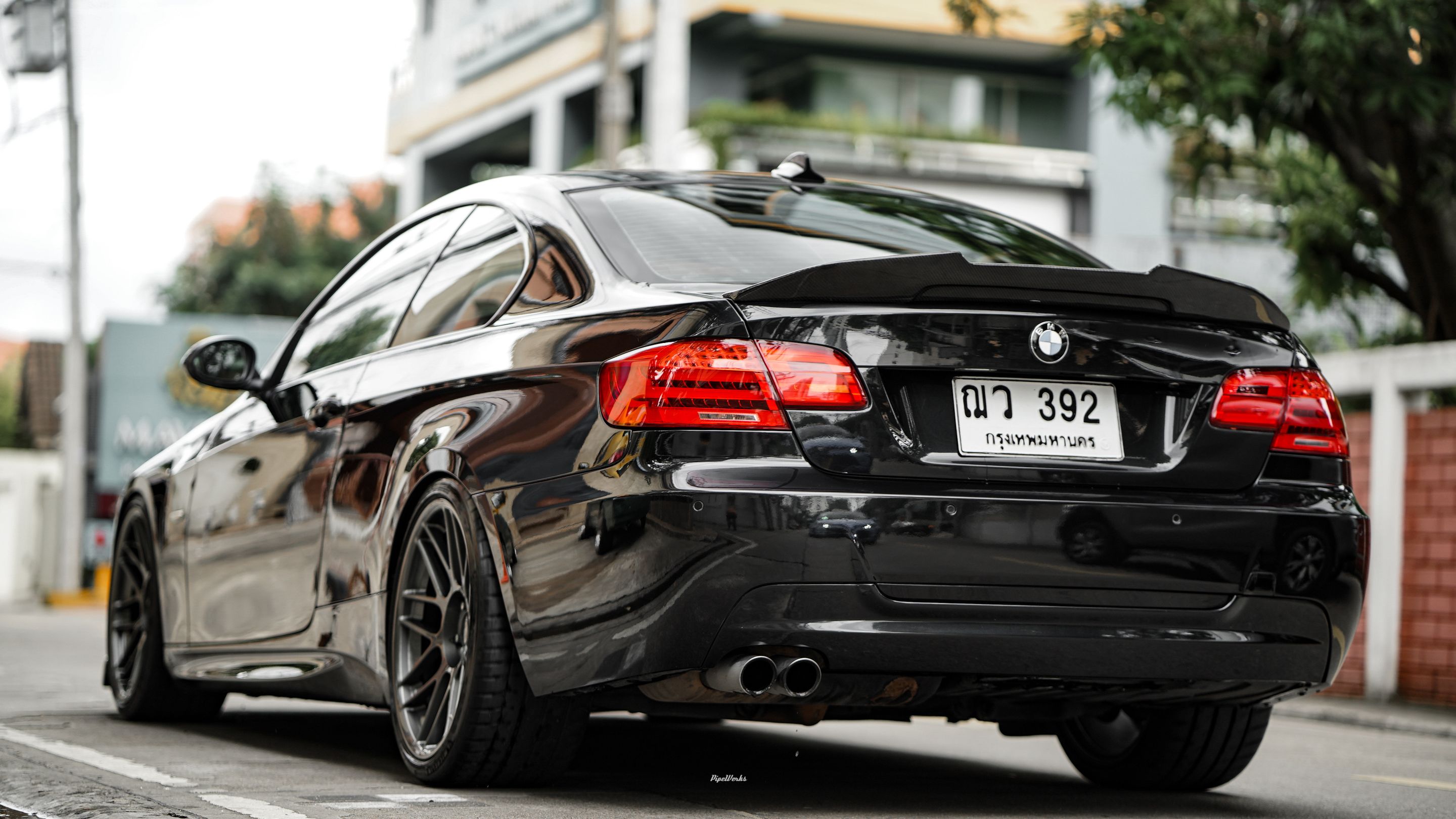 Black BMW E92 Coupe 3 Series with 19" ARC-8 Apex wheels in Anthracite