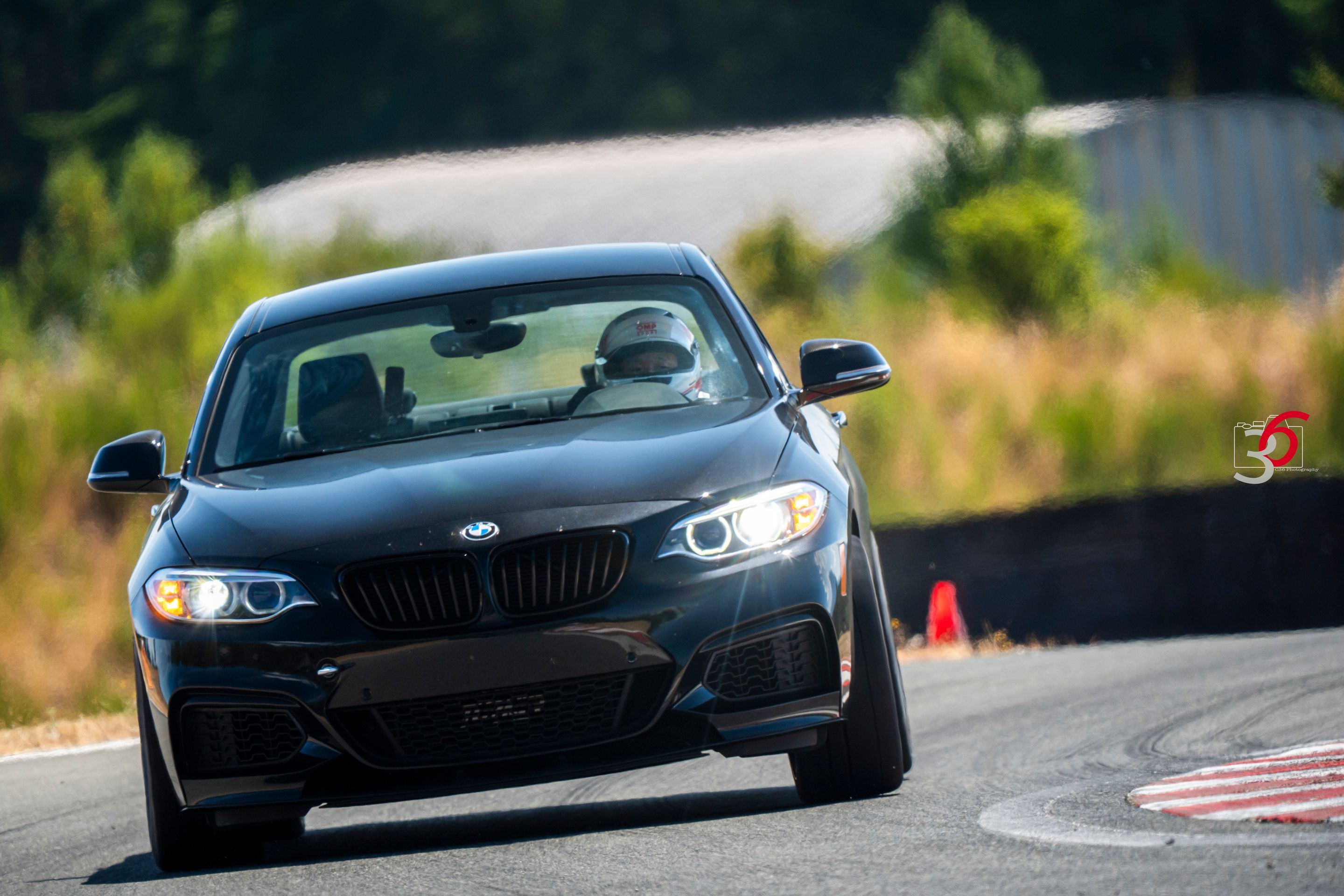 Black BMW F22 Coupe 2 Series with 18" ARC-8 Apex wheels in Race Silver