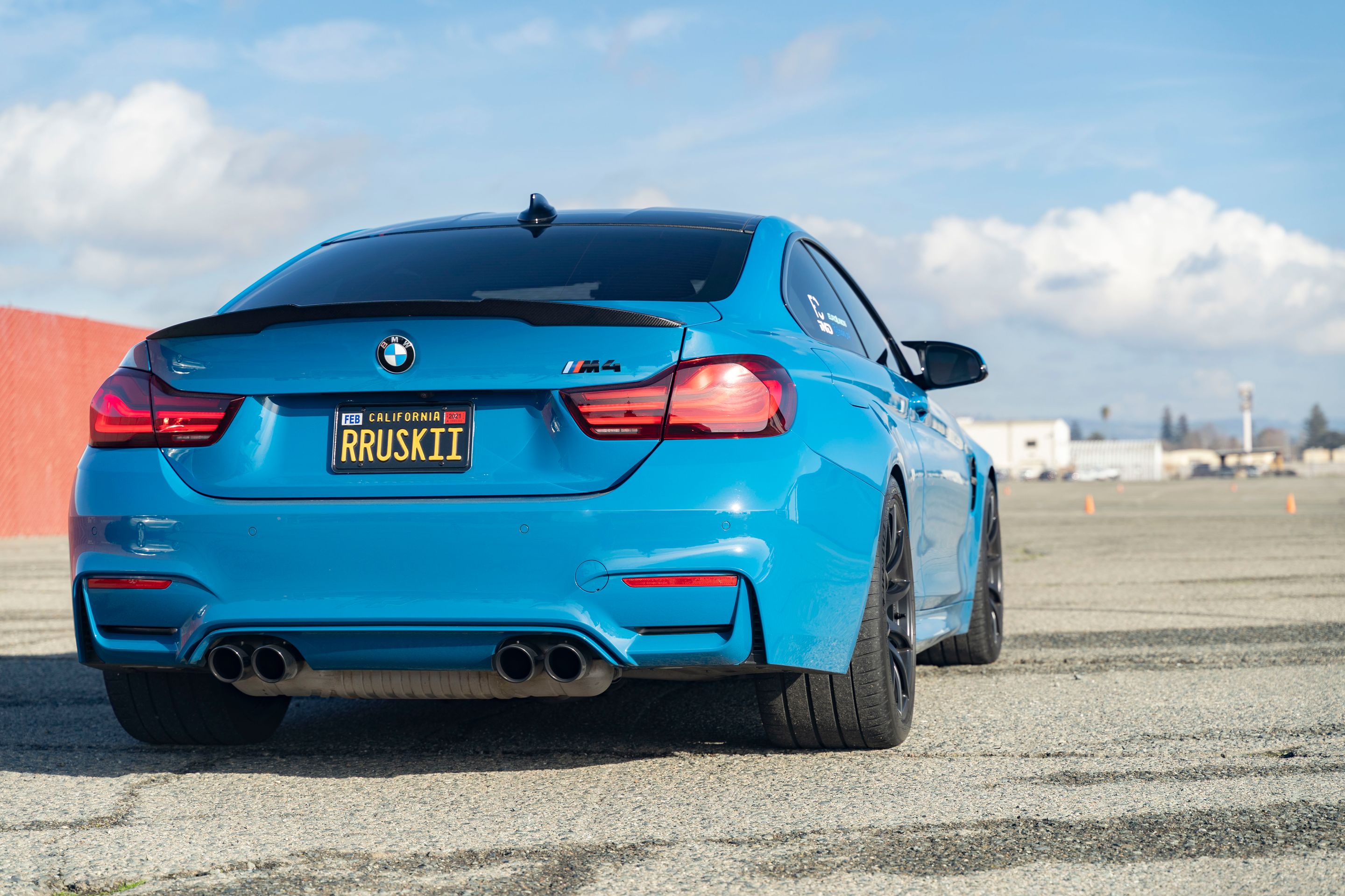 Blue BMW F82 Coupe M4 with 19" SM-10 Apex wheels in Satin Black